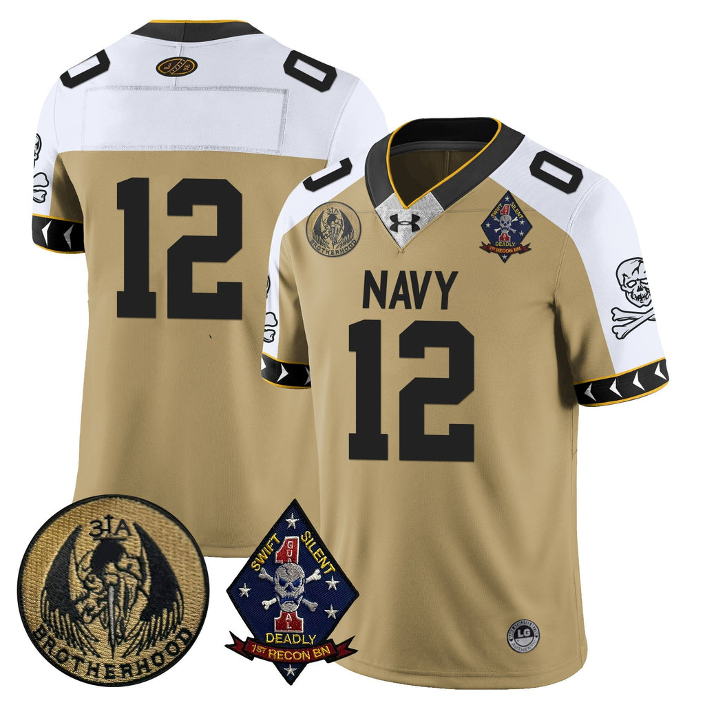 Men Navy Midshipmen Lacrosse Jolly Rogers Vapor Limited Jersey - All Stitched