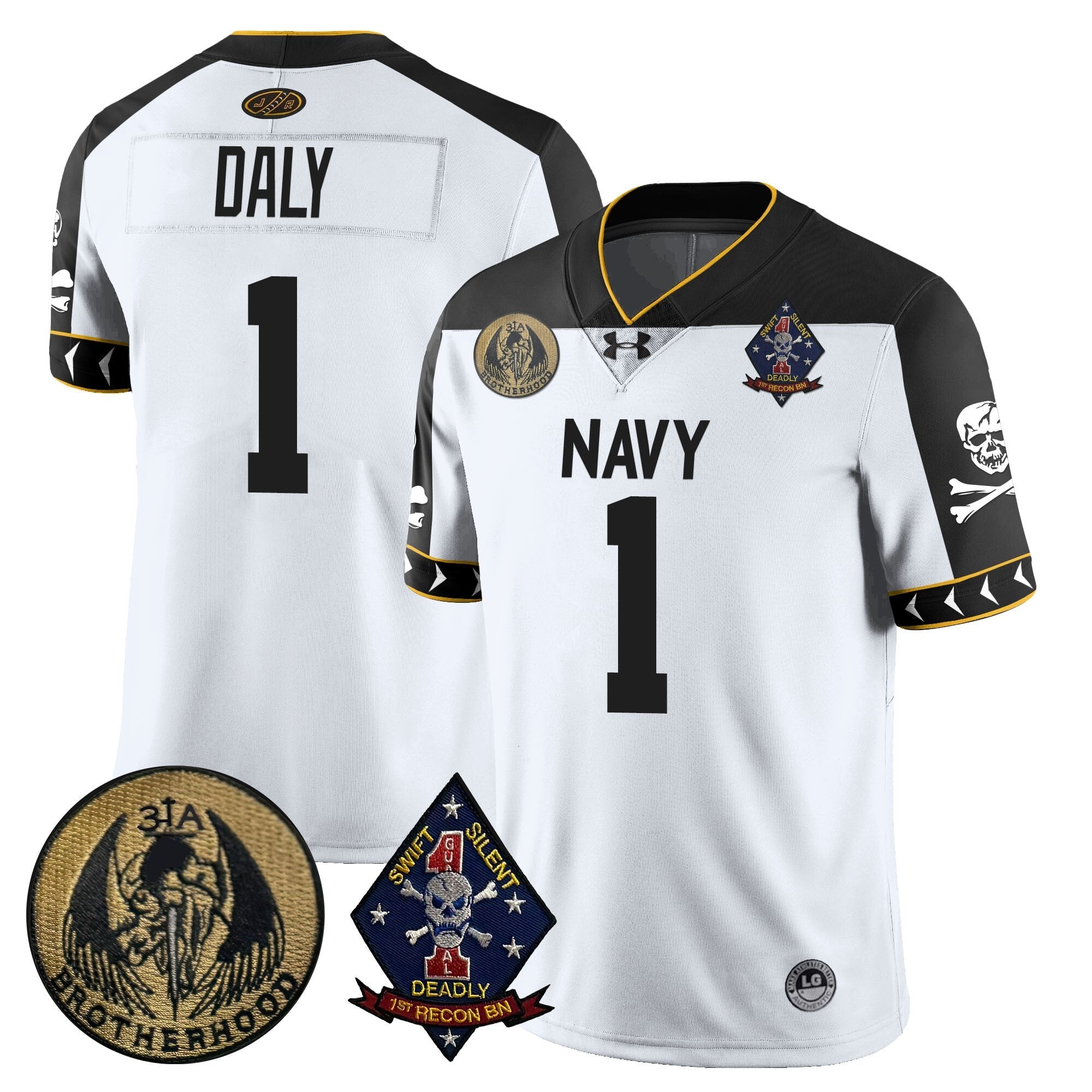 Men Navy Midshipmen Lacrosse Jolly Rogers Vapor Limited Jersey - All Stitched