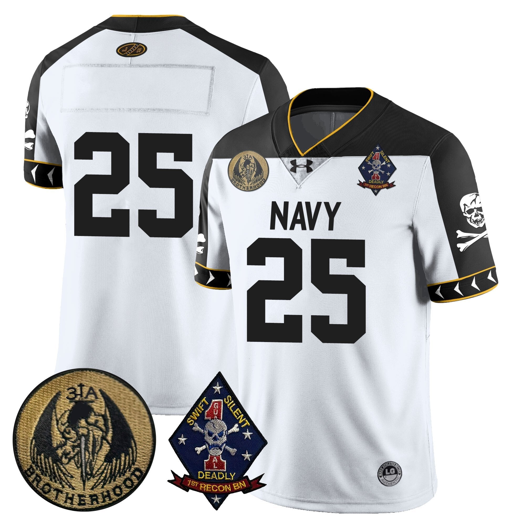 Men Navy Midshipmen Lacrosse Jolly Rogers Vapor Limited Jersey - All Stitched