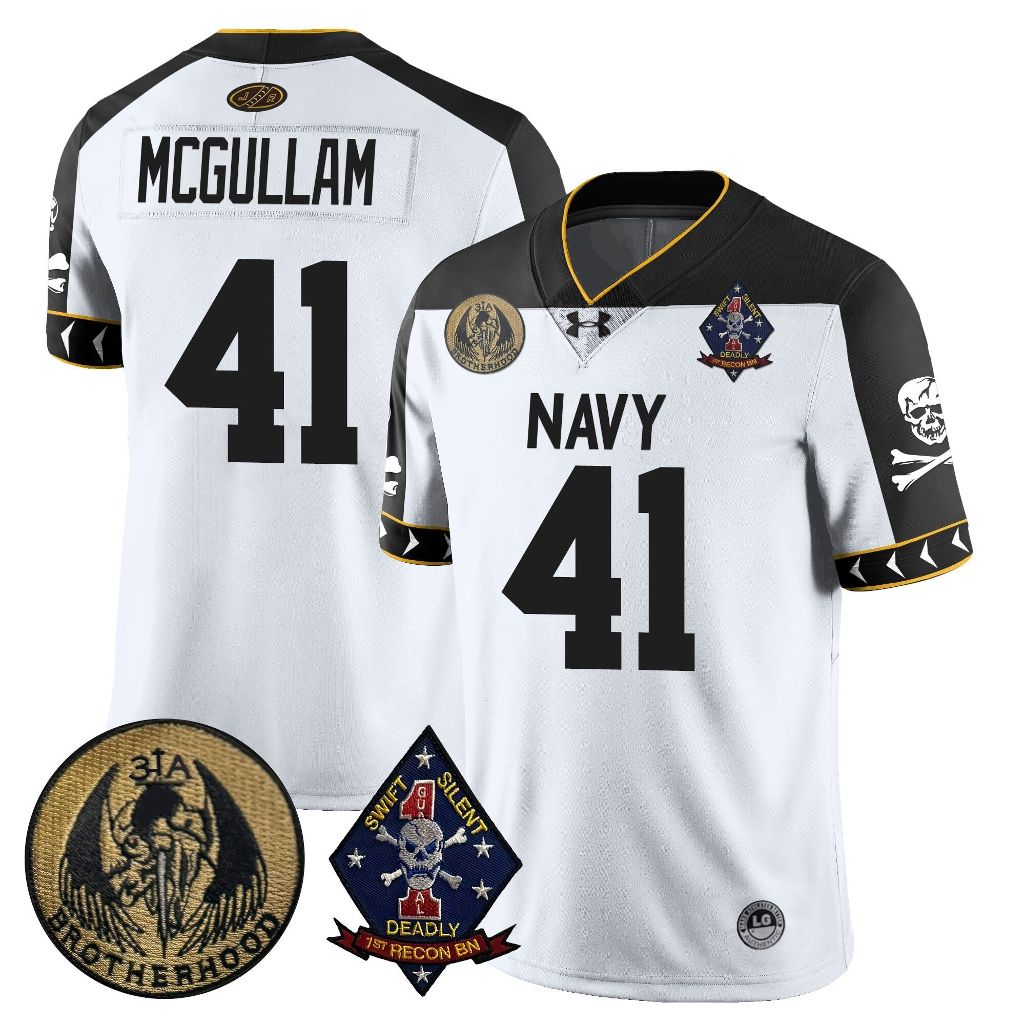 Men Navy Midshipmen Lacrosse Jolly Rogers Vapor Limited Jersey - All Stitched