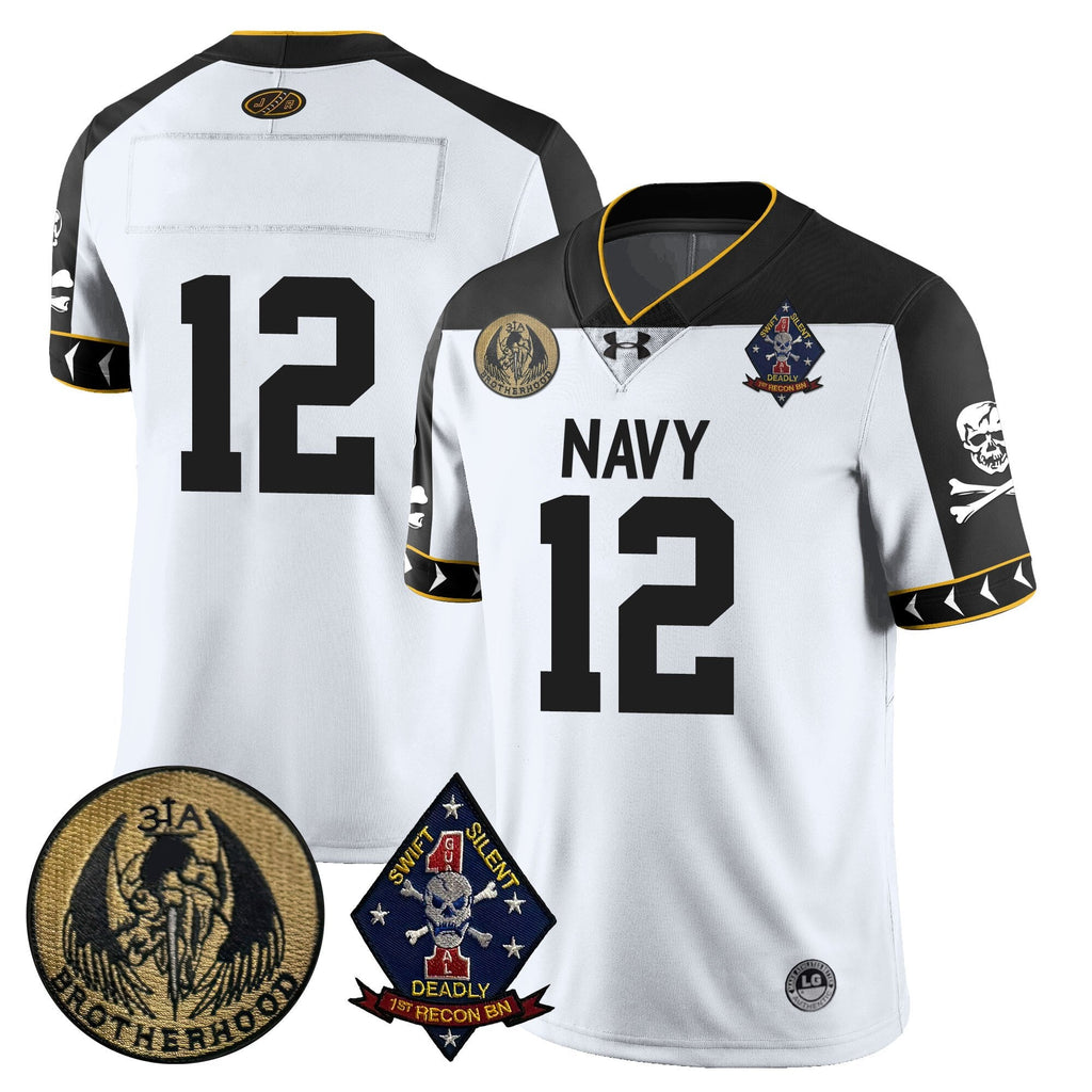 Men Navy Midshipmen Lacrosse Jolly Rogers Vapor Limited Jersey - All Stitched