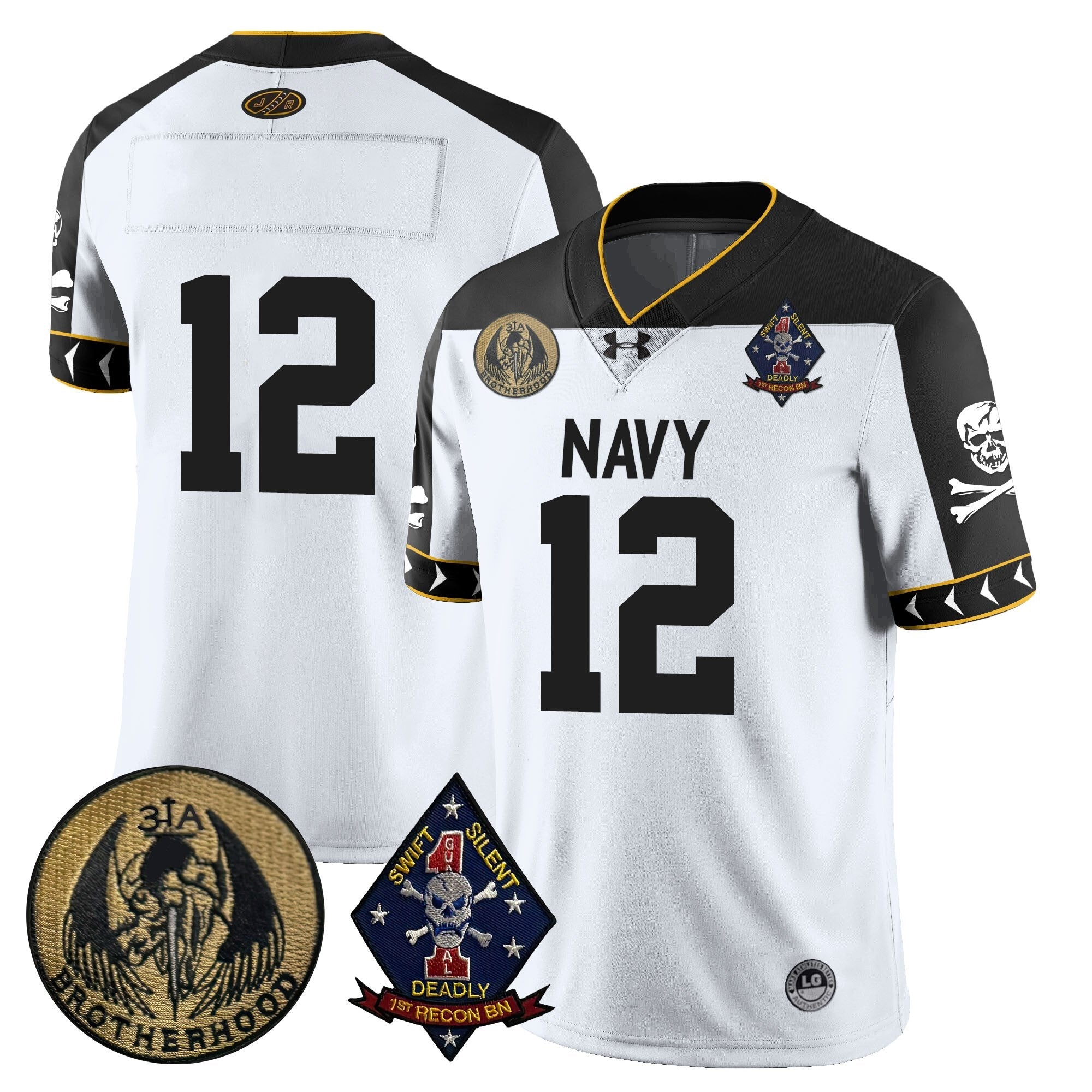 Men Navy Midshipmen Lacrosse Jolly Rogers Vapor Limited Jersey - All Stitched