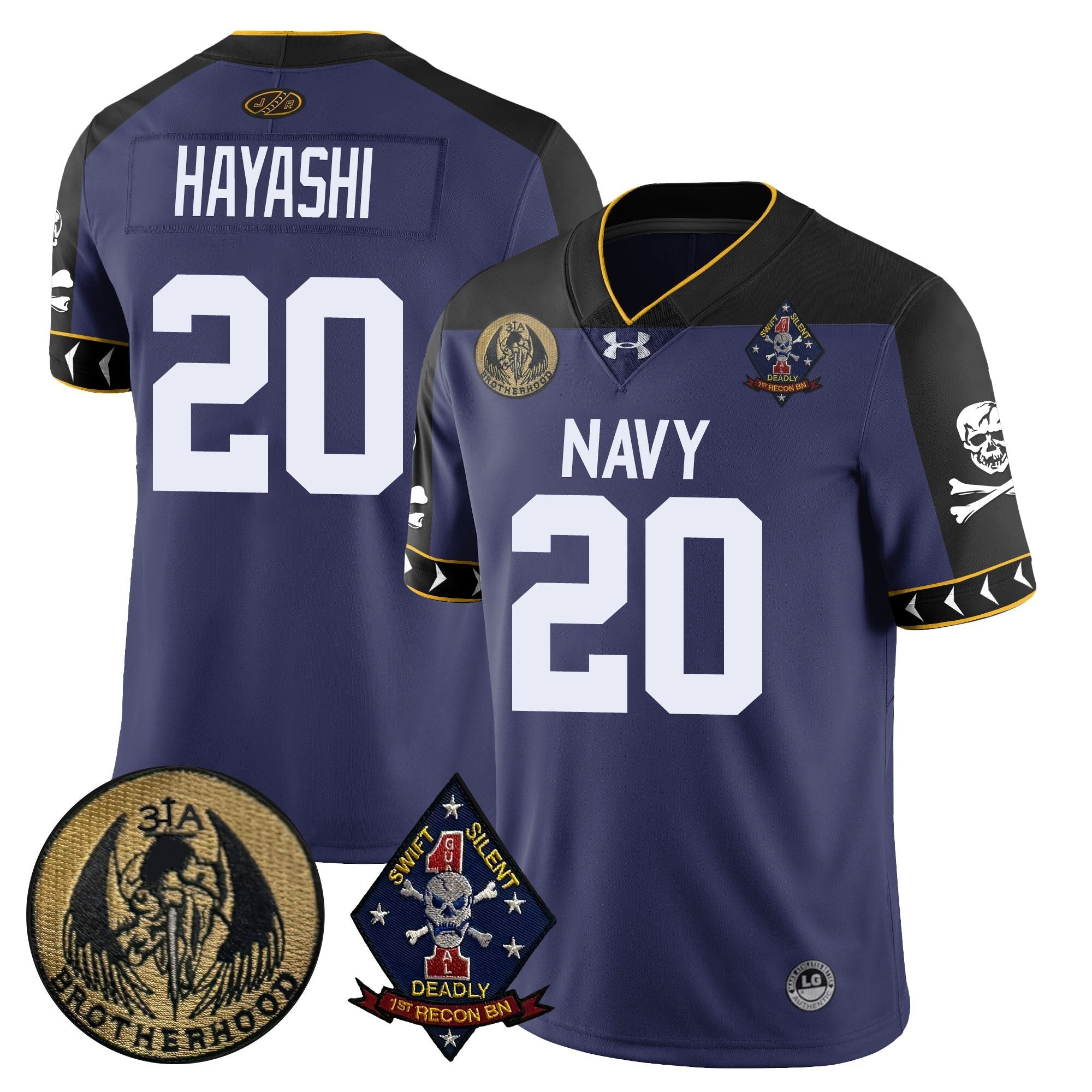 Men Navy Midshipmen Lacrosse Jolly Rogers Vapor Limited Jersey - All Stitched
