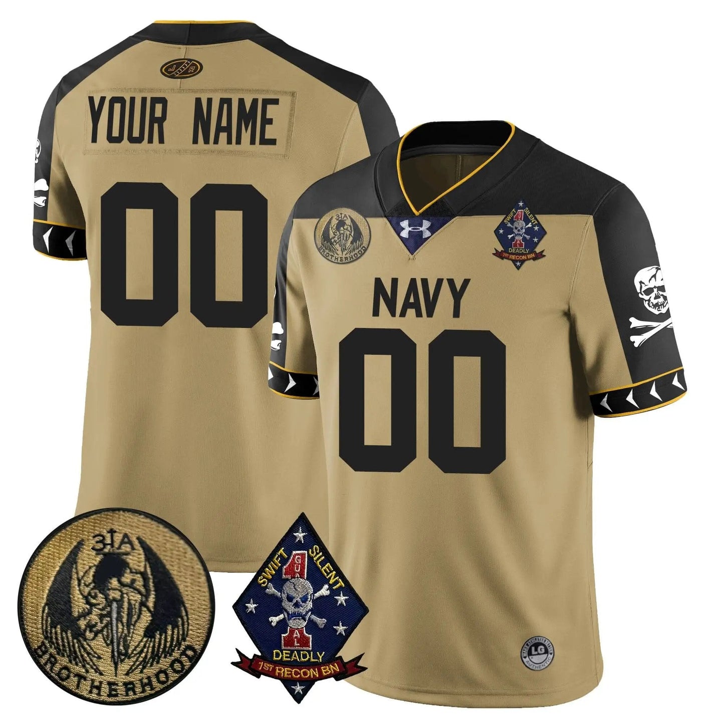 Custom Name/Gender NM Football Lacrosse Jolly Rogers Vapor Limited Jersey