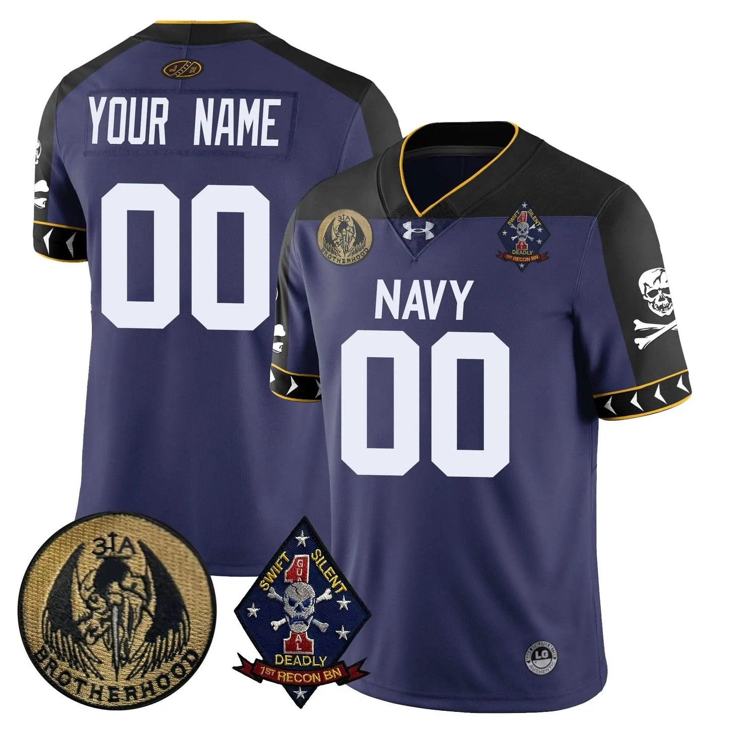 Custom Name/Gender NM Football Lacrosse Jolly Rogers Vapor Limited Jersey
