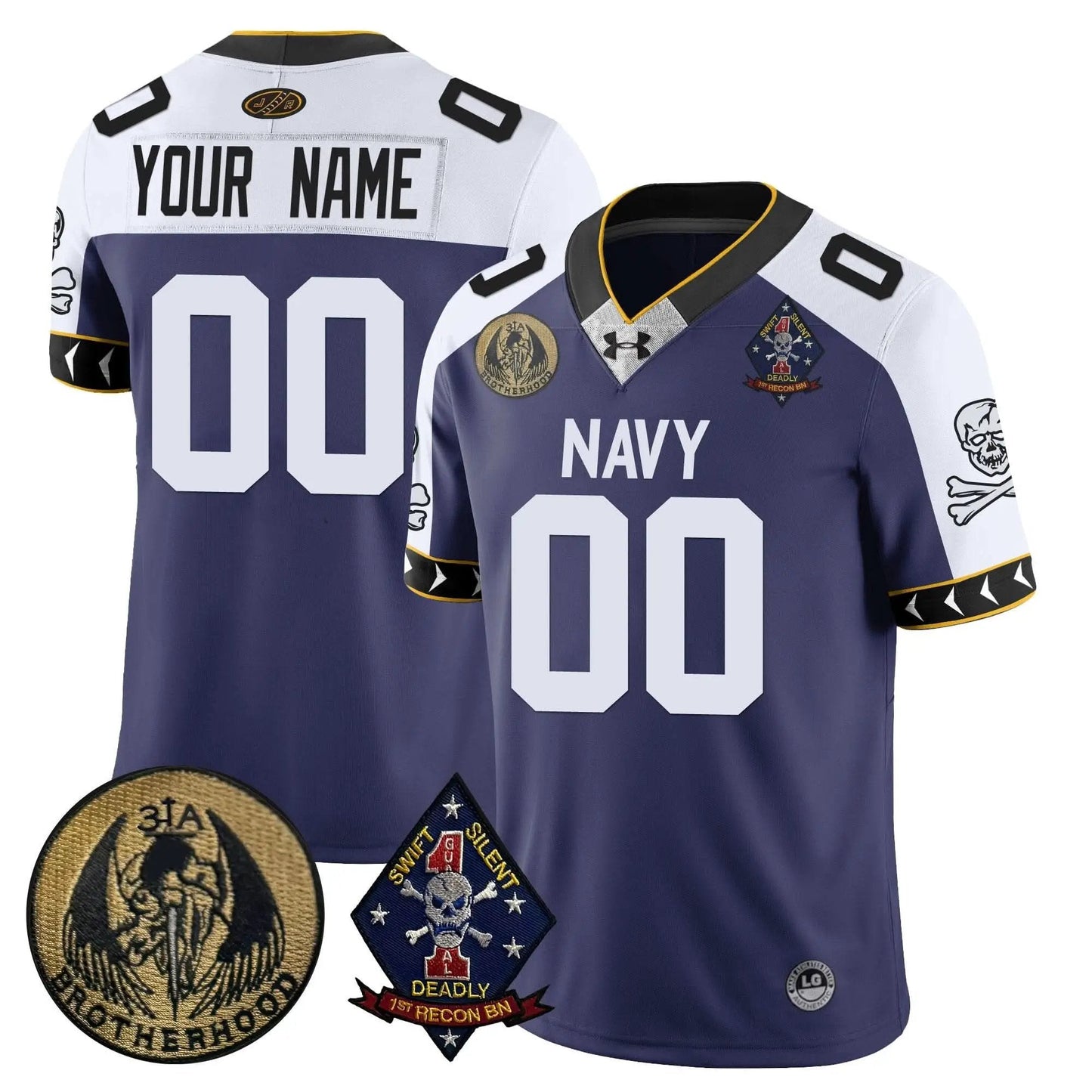 Custom Name/Gender NM Football Lacrosse Jolly Rogers Vapor Limited Jersey