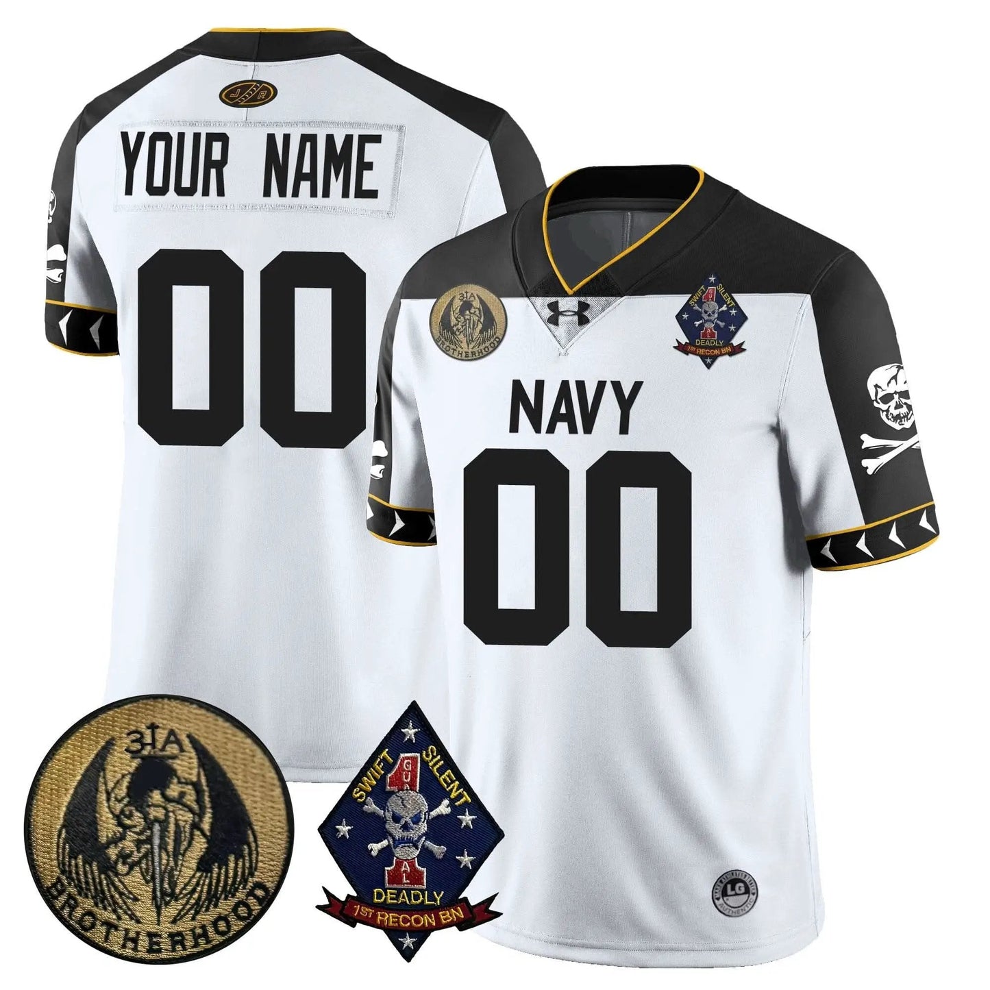 Custom Name/Gender NM Football Lacrosse Jolly Rogers Vapor Limited Jersey