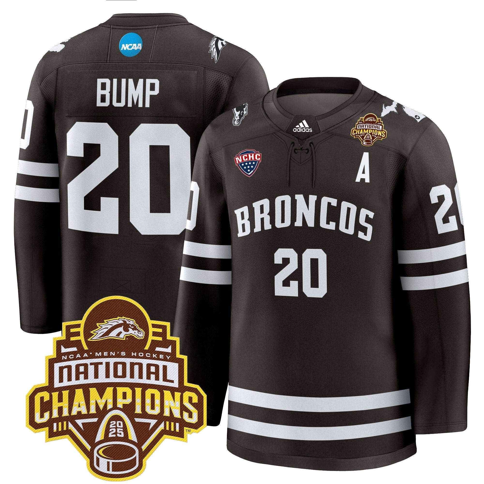 Men Western Michigan Broncos 2025 National Champions Patch Premium Jersey - All Stitched