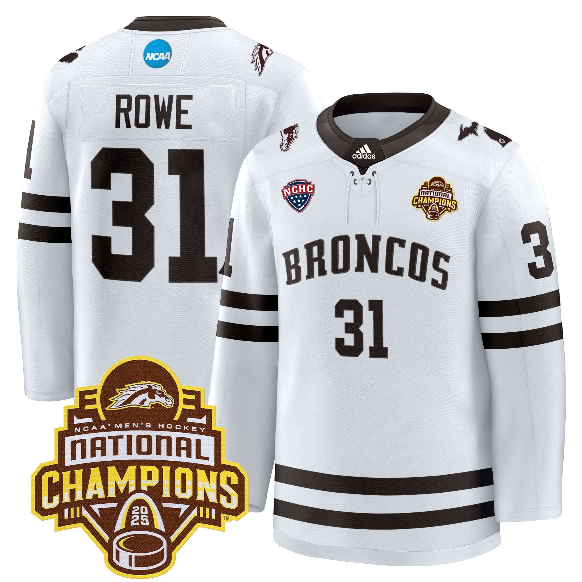 Men Western Michigan Broncos 2025 National Champions Patch Premium Jersey - All Stitched