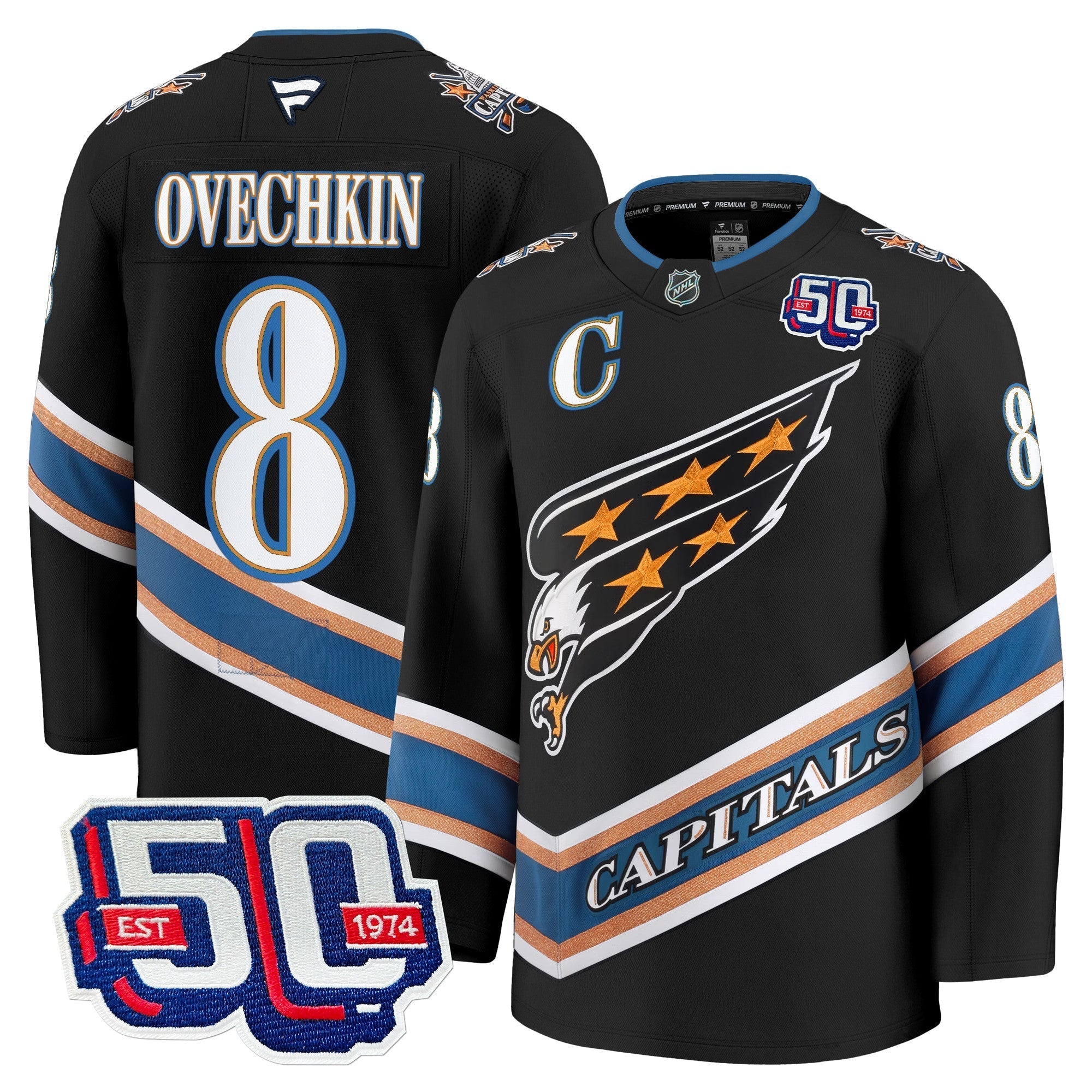 Men Washington Capitals Screaming Eagle Jersey Collection (1995-2024) - All Stitched