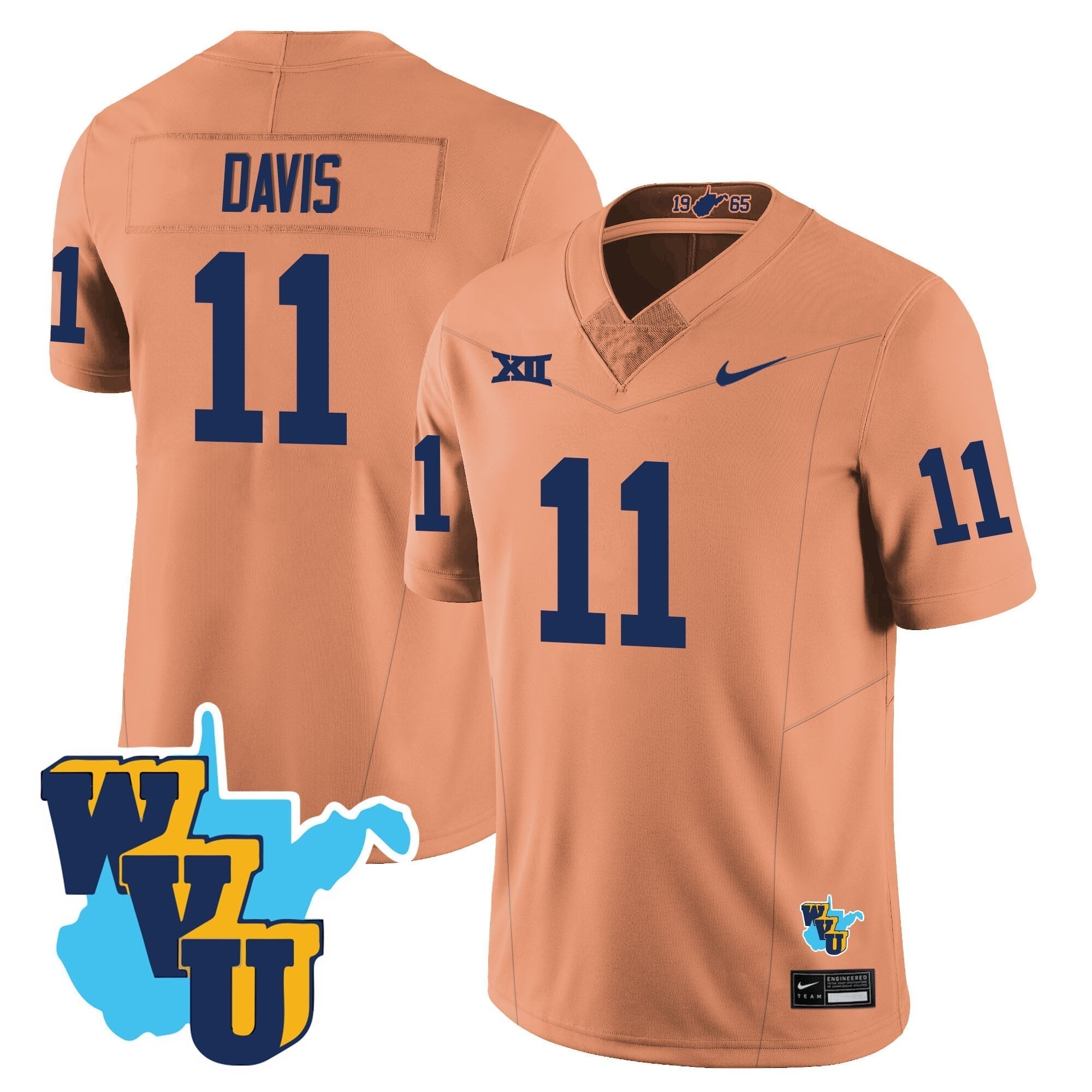Men West Virginia Mountaineers 1965-2025 Throwback Jersey - All Stitched