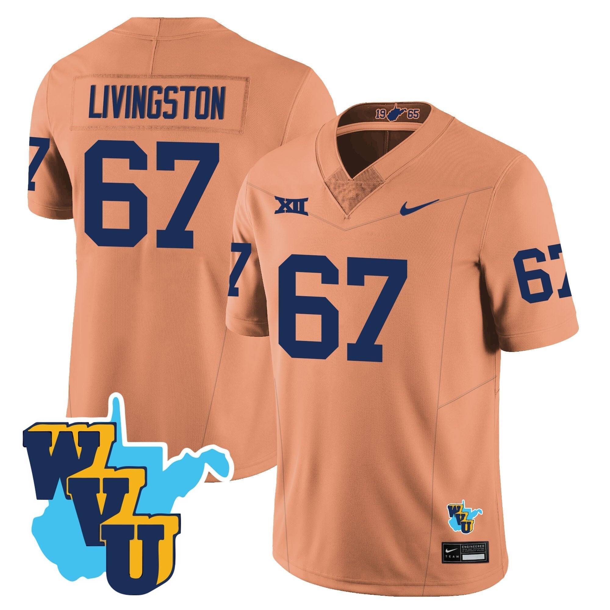 Men West Virginia Mountaineers 1965-2025 Throwback Jersey - All Stitched