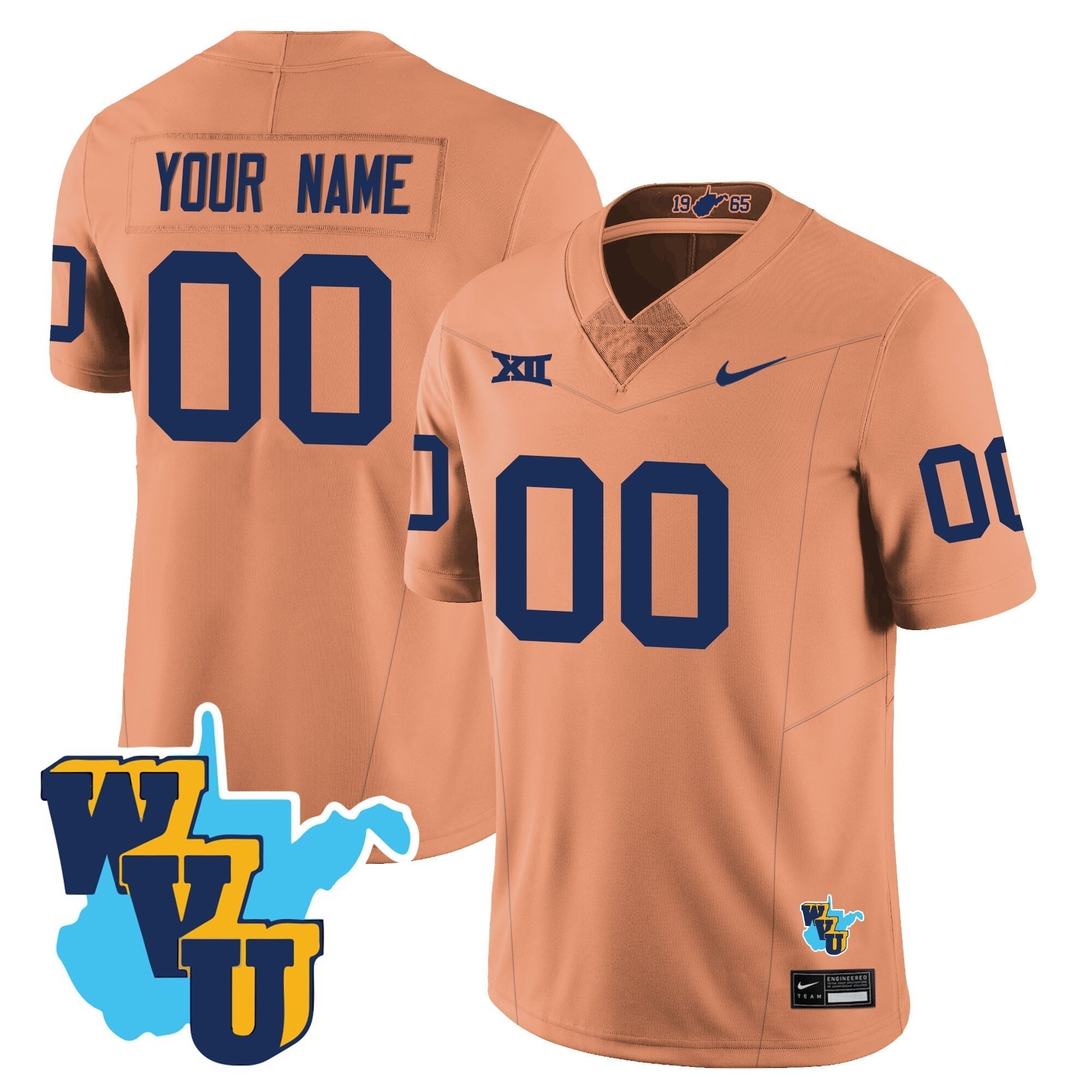 Custom West Virginia Mountaineers 1965-2025 Throwback Jersey - All Stitched