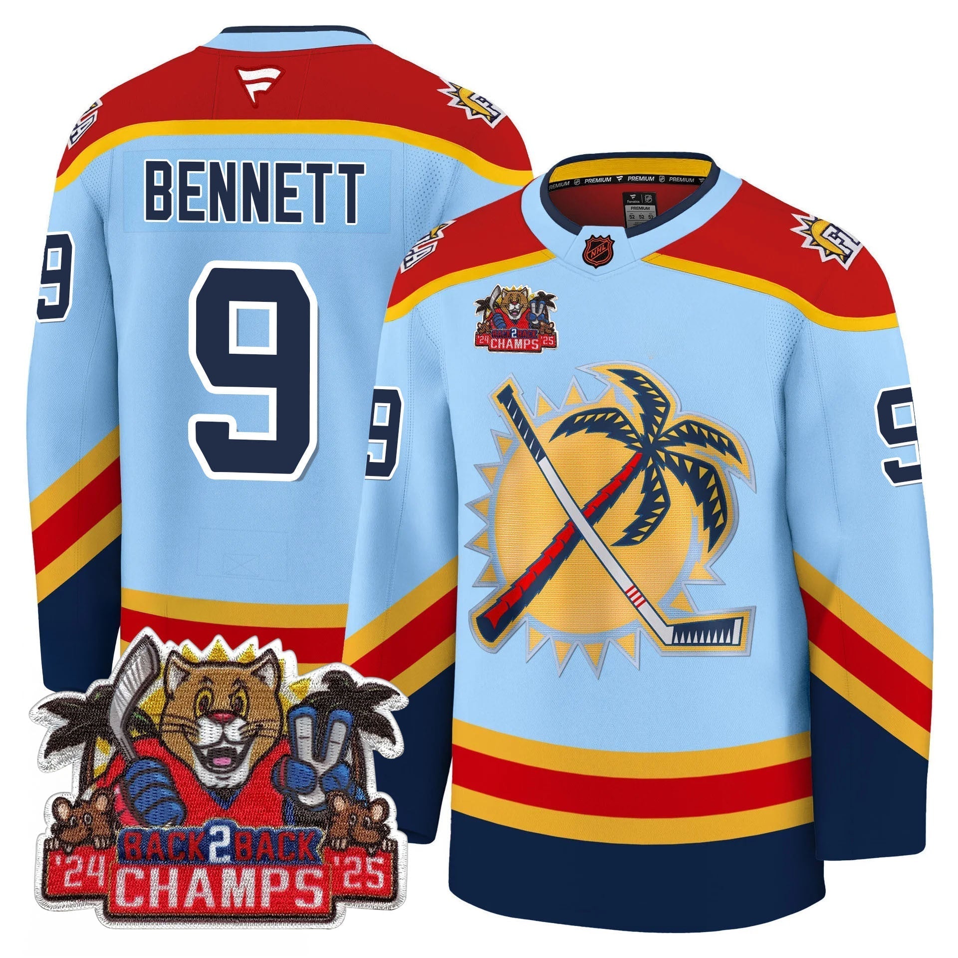 Florida Panthers 2025 Stanley Cup B2B Champions Jersey - All Stitched