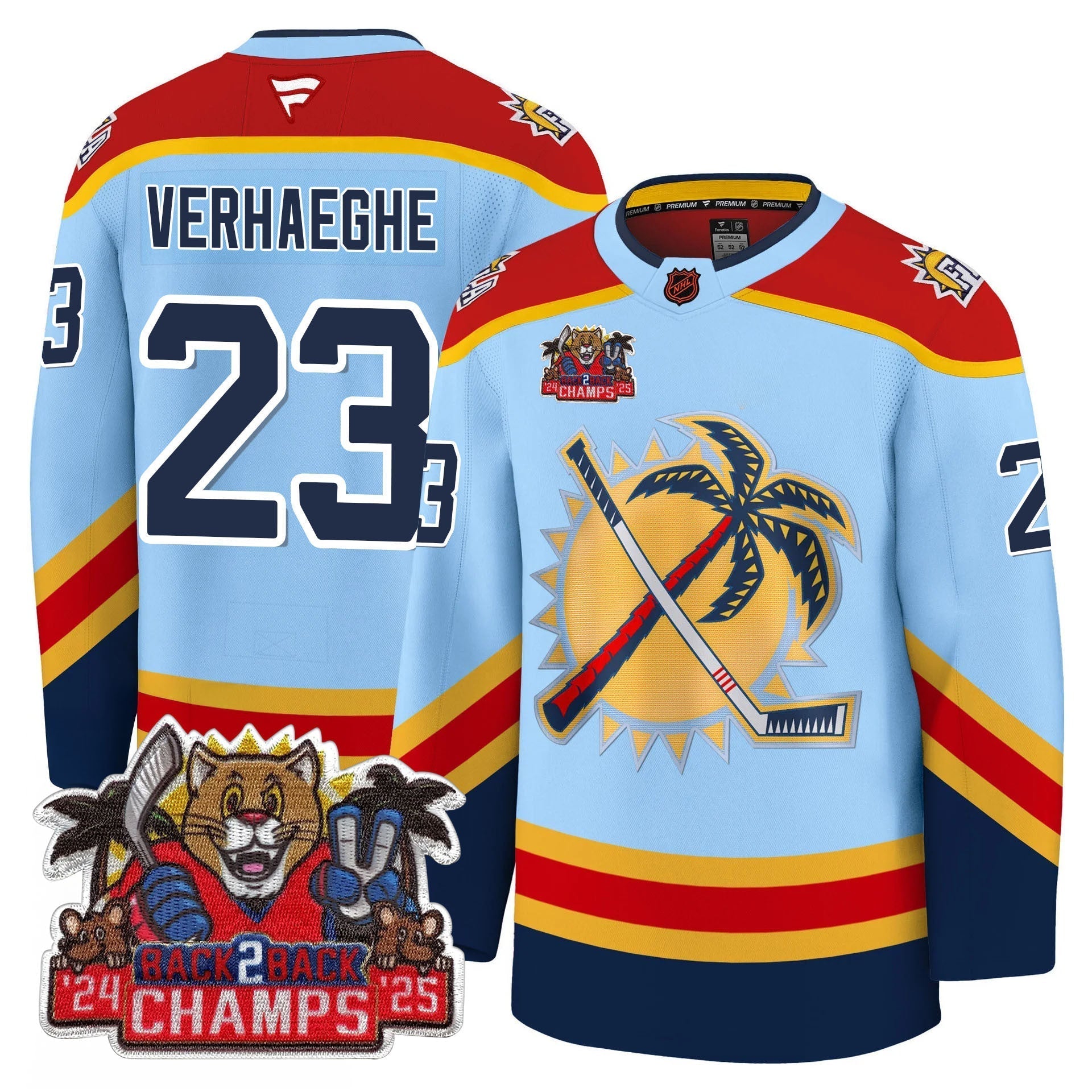 Florida Panthers 2025 Stanley Cup B2B Champions Jersey - All Stitched