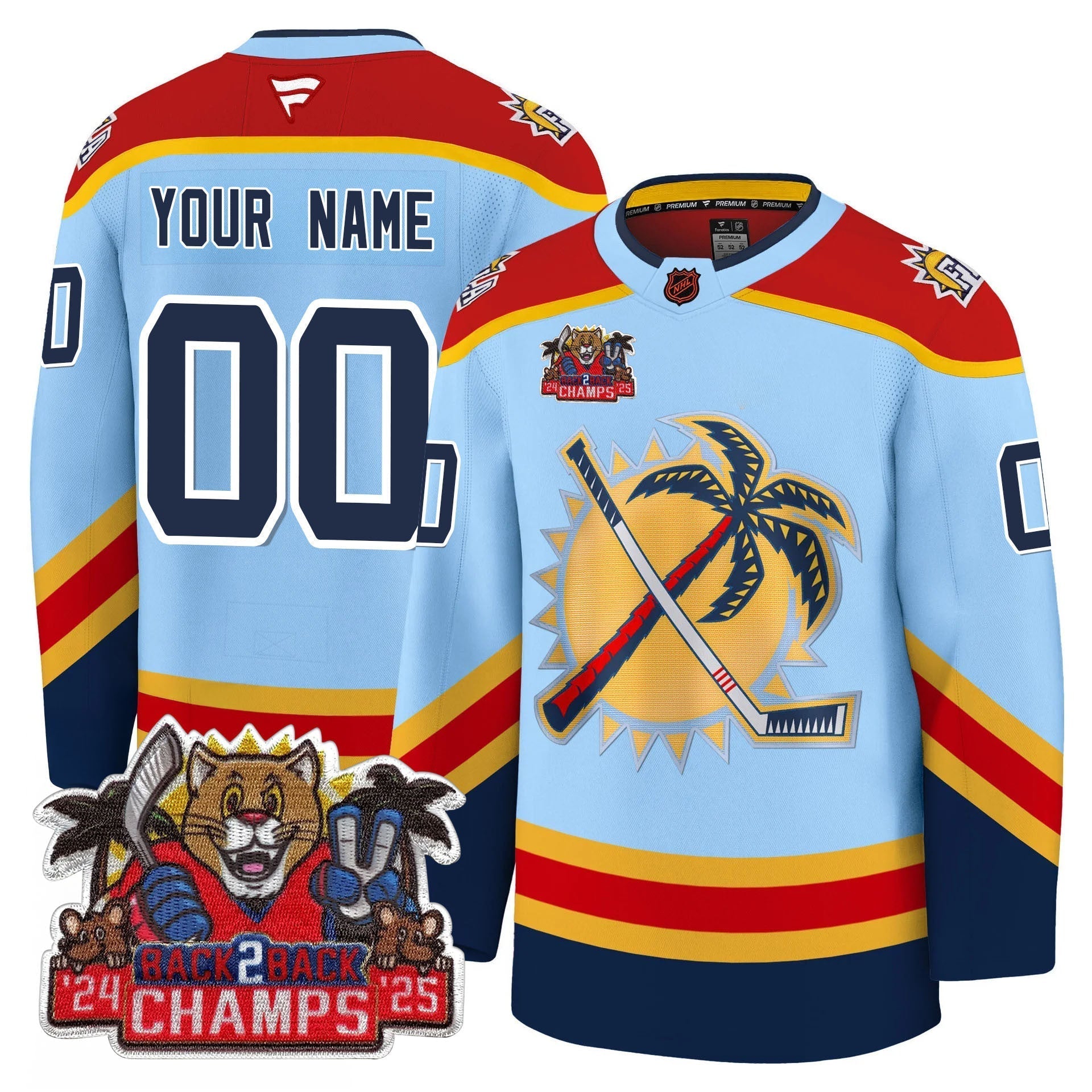 Florida Panthers 2025 Stanley Cup B2B Champions Jersey - All Stitched
