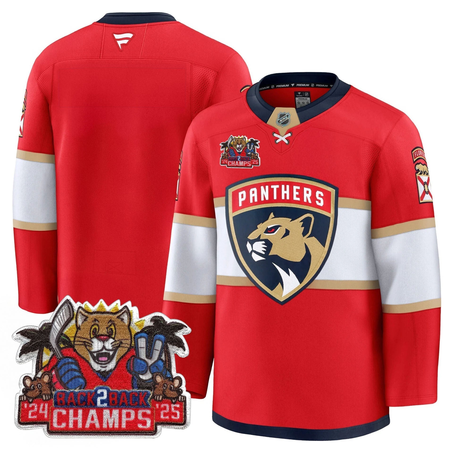Florida Panthers 2025 Stanley Cup B2B Champions Jersey - All Stitched
