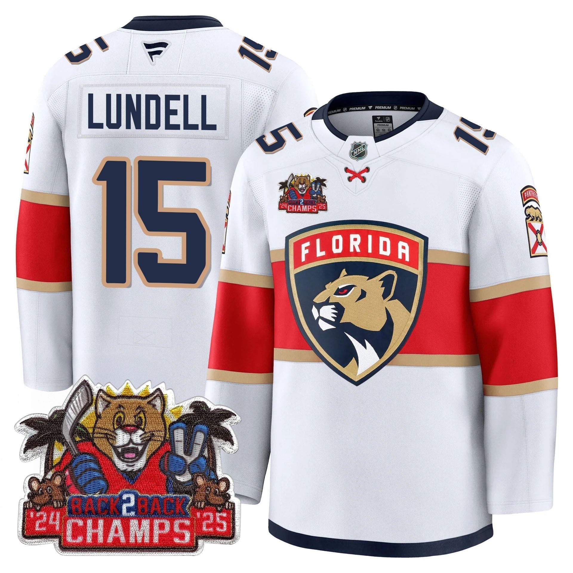 Florida Panthers 2025 Stanley Cup B2B Champions Jersey - All Stitched