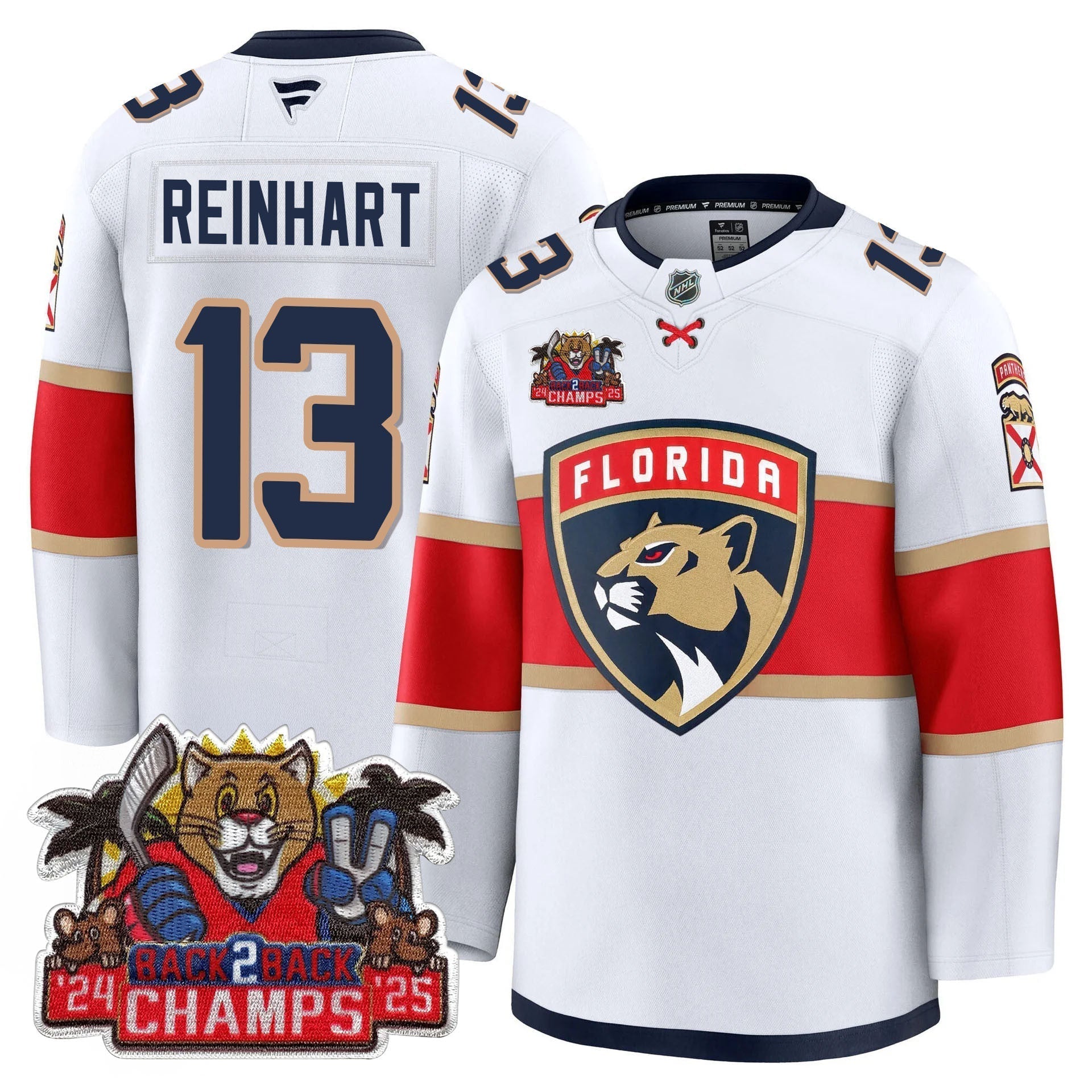 Florida Panthers 2025 Stanley Cup B2B Champions Jersey - All Stitched