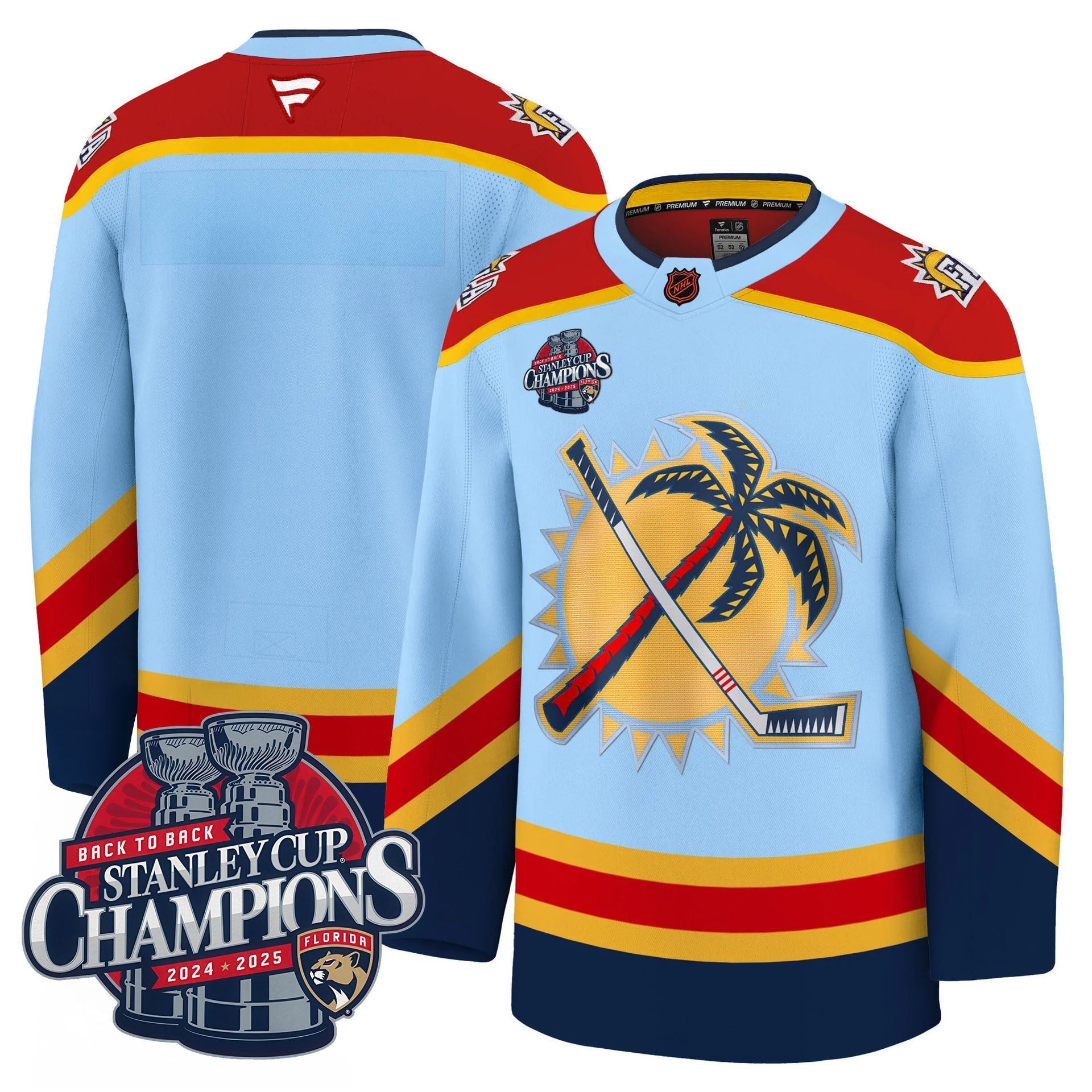 Florida Panthers 2025 Stanley Cup B2B Champions Jersey N1 - All Stitched