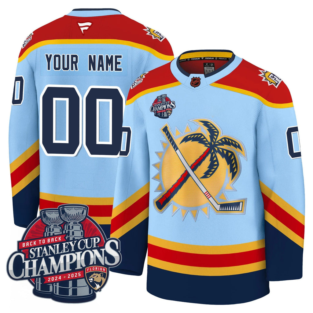 Florida Panthers 2025 Stanley Cup B2B Champions Jersey N1 - All Stitched