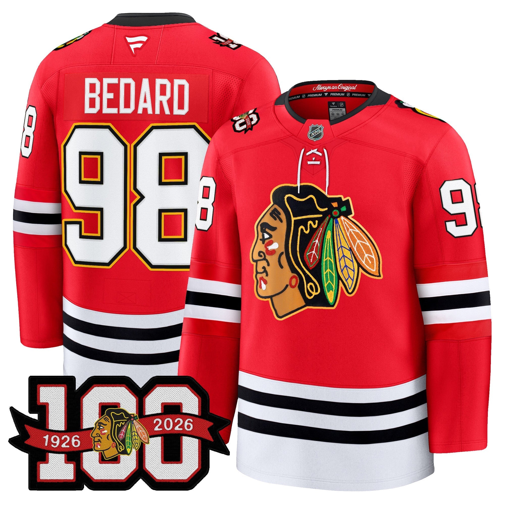 Chicago Blackhawks 100th Anniversary Premium Jersey - All Stitched