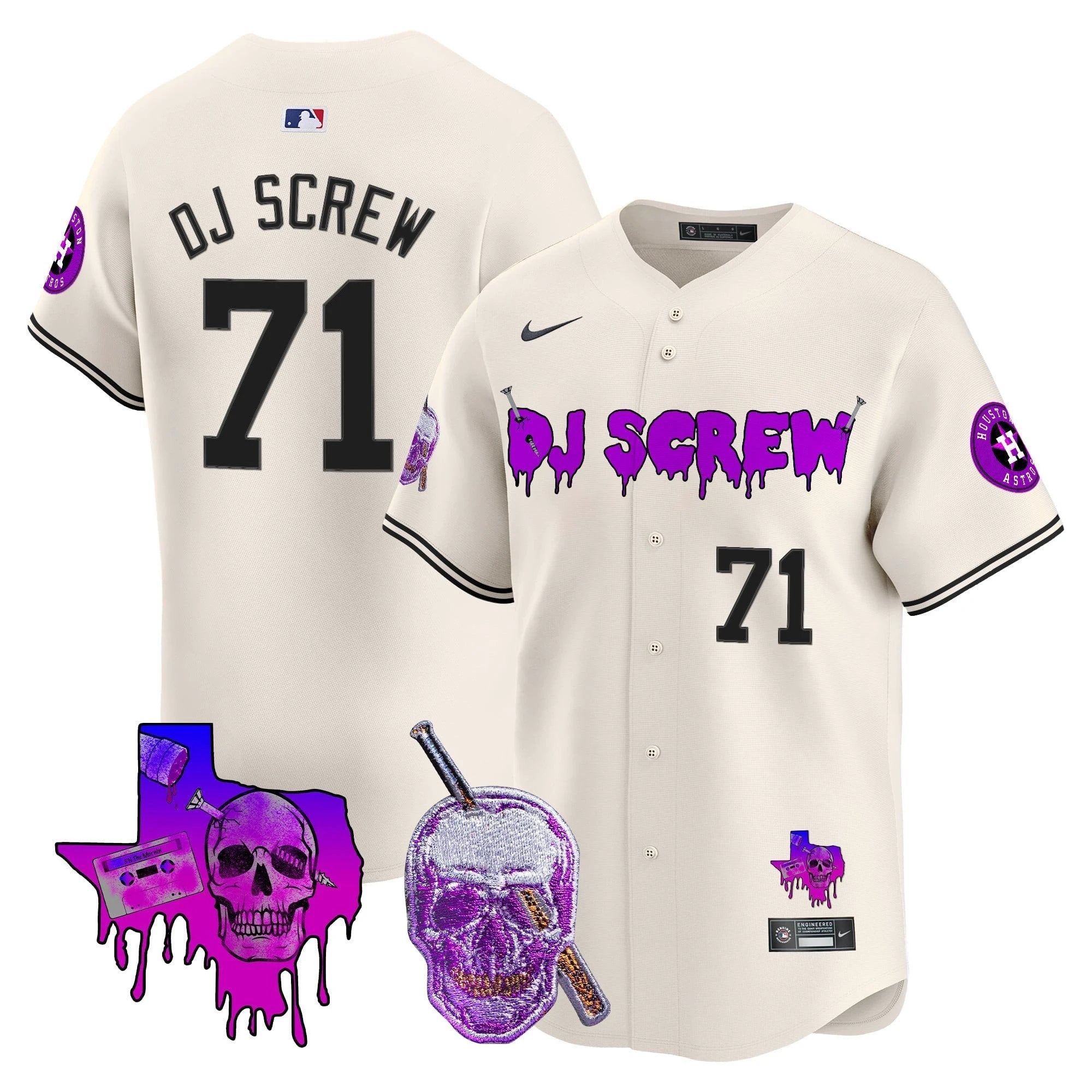 Men Houston Astros DJ Screw Vapor Premier Limited Jersey - All Stitched