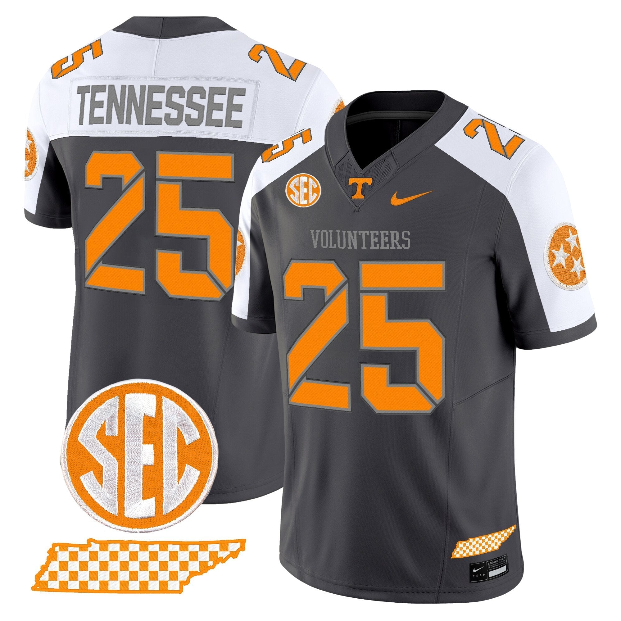 Tennessee Volunteers 2025 'Smokey Grey Series' Vapor Limited Jersey V2 - All Stitched