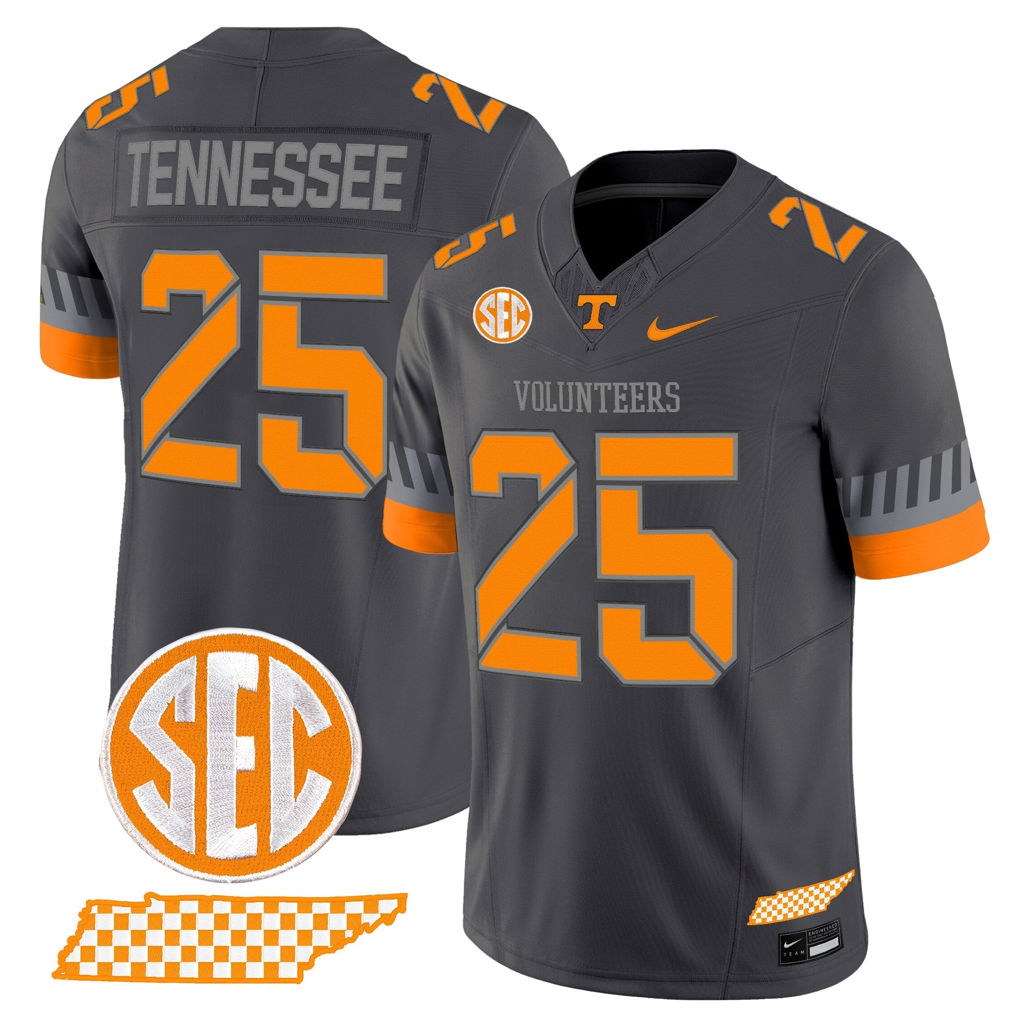 Tennessee Volunteers 2025 'Smokey Grey Series' Vapor Limited Jersey V2 - All Stitched