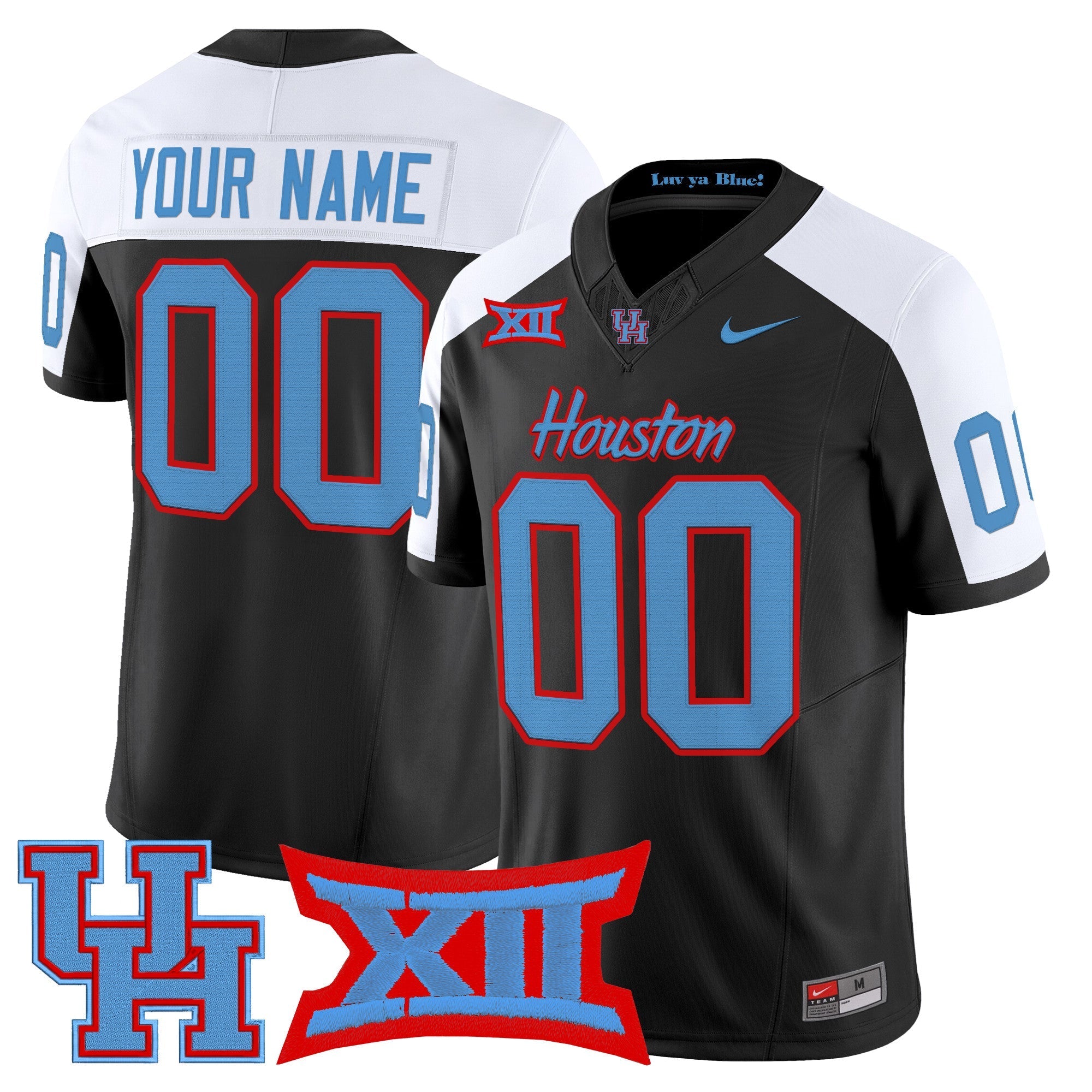 Custom Houston Cougars 2025 Vapor Limited Jersey - All Stitched