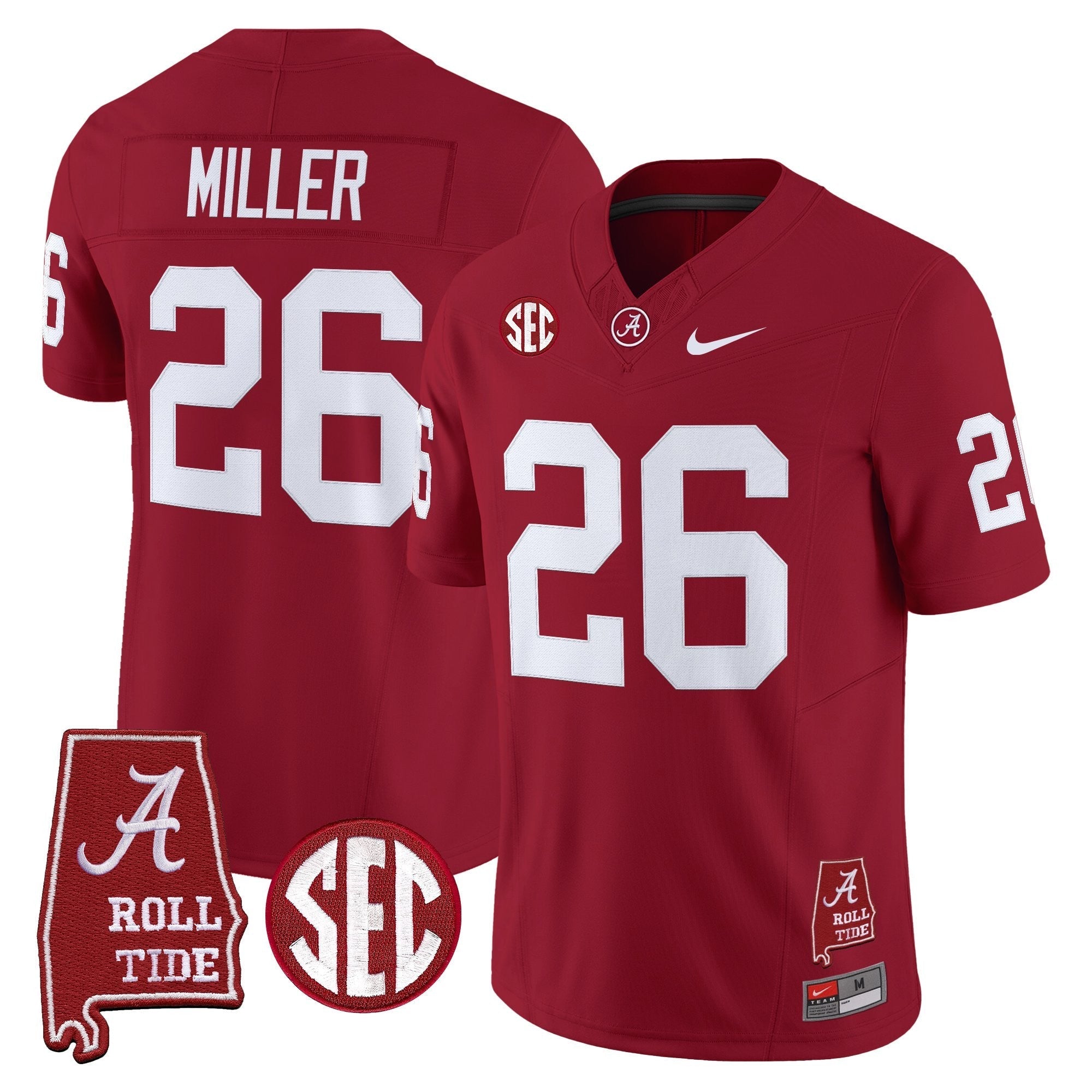 Alabama Crimson Tide Throwback Vapor Limited Jersey - Alabama Map - All Stitched