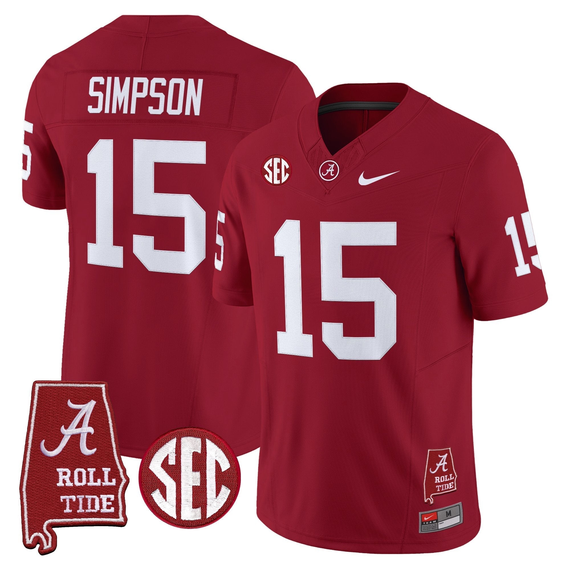 Alabama Crimson Tide Throwback Vapor Limited Jersey - Alabama Map - All Stitched
