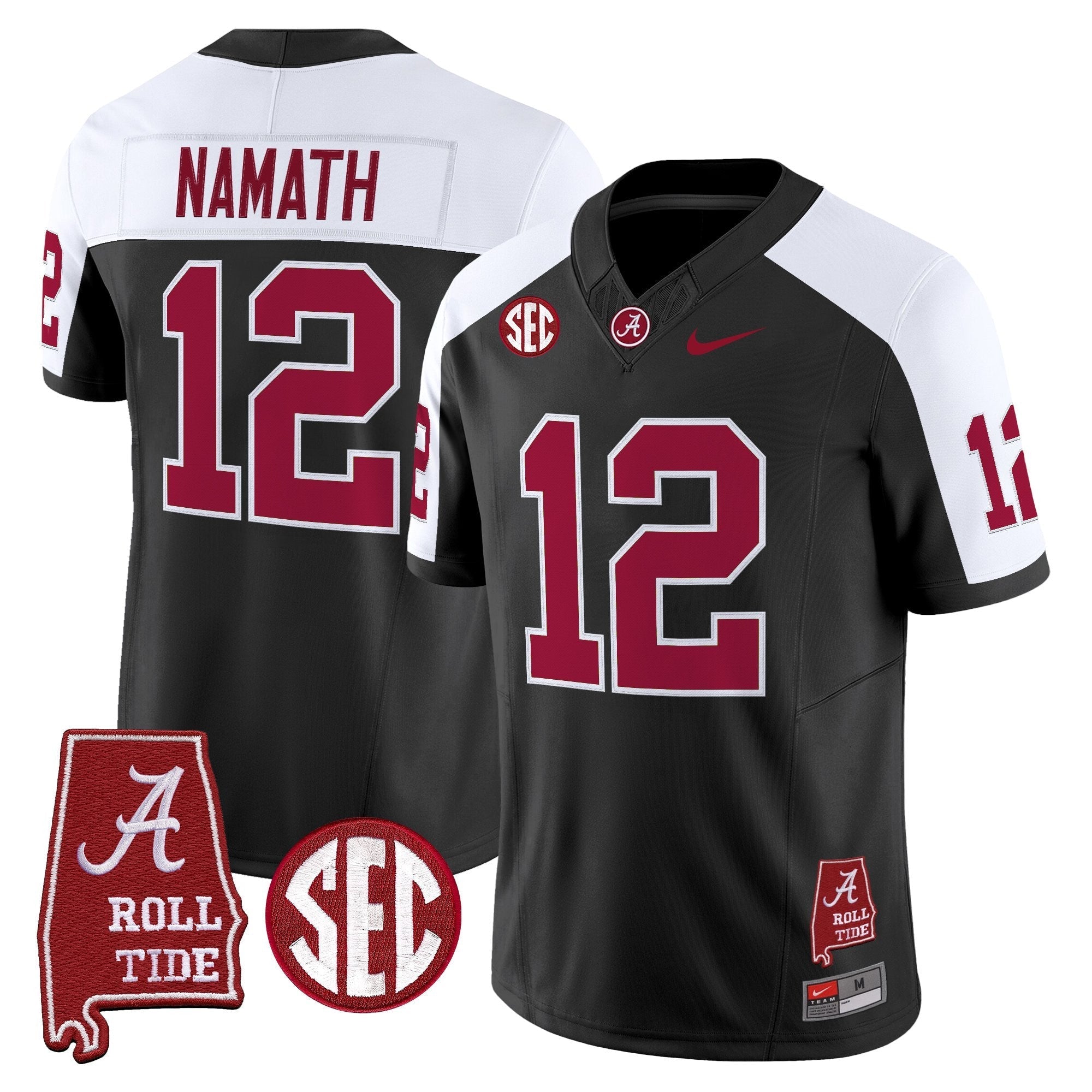 Alabama Crimson Tide Throwback Vapor Limited Jersey - Alabama Map - All Stitched