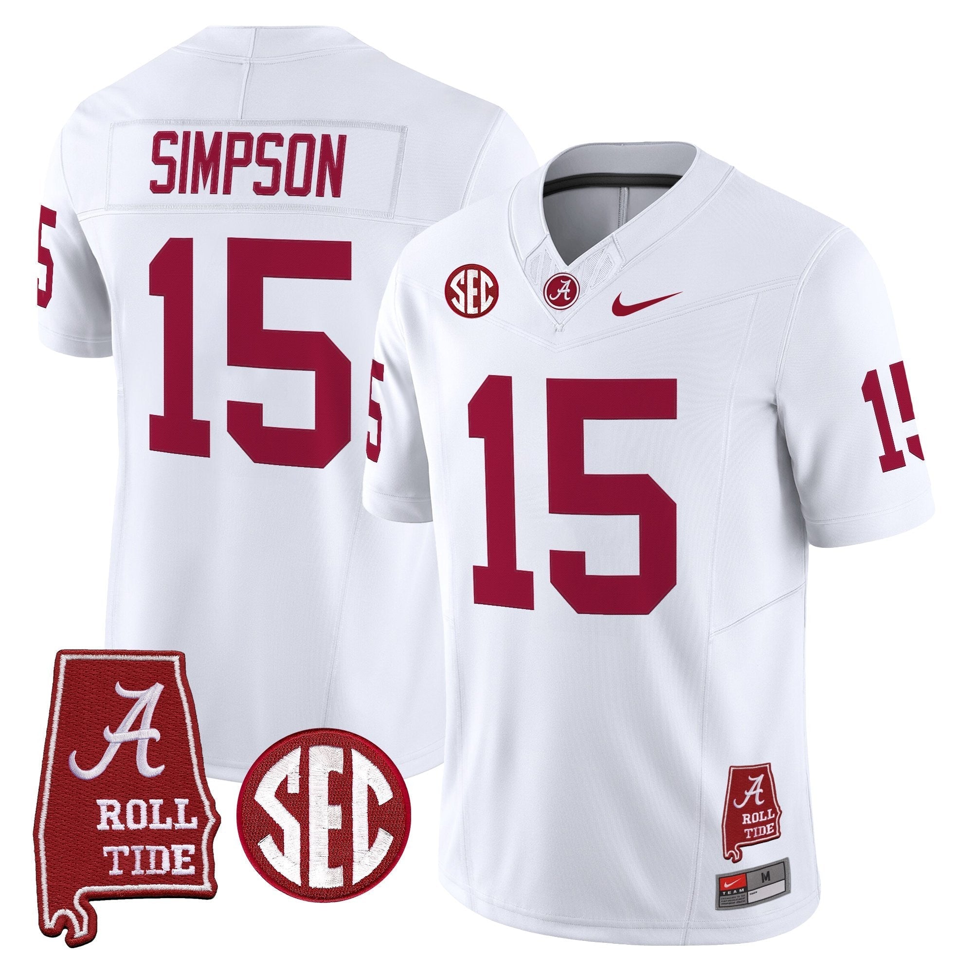 Alabama Crimson Tide Throwback Vapor Limited Jersey - Alabama Map - All Stitched