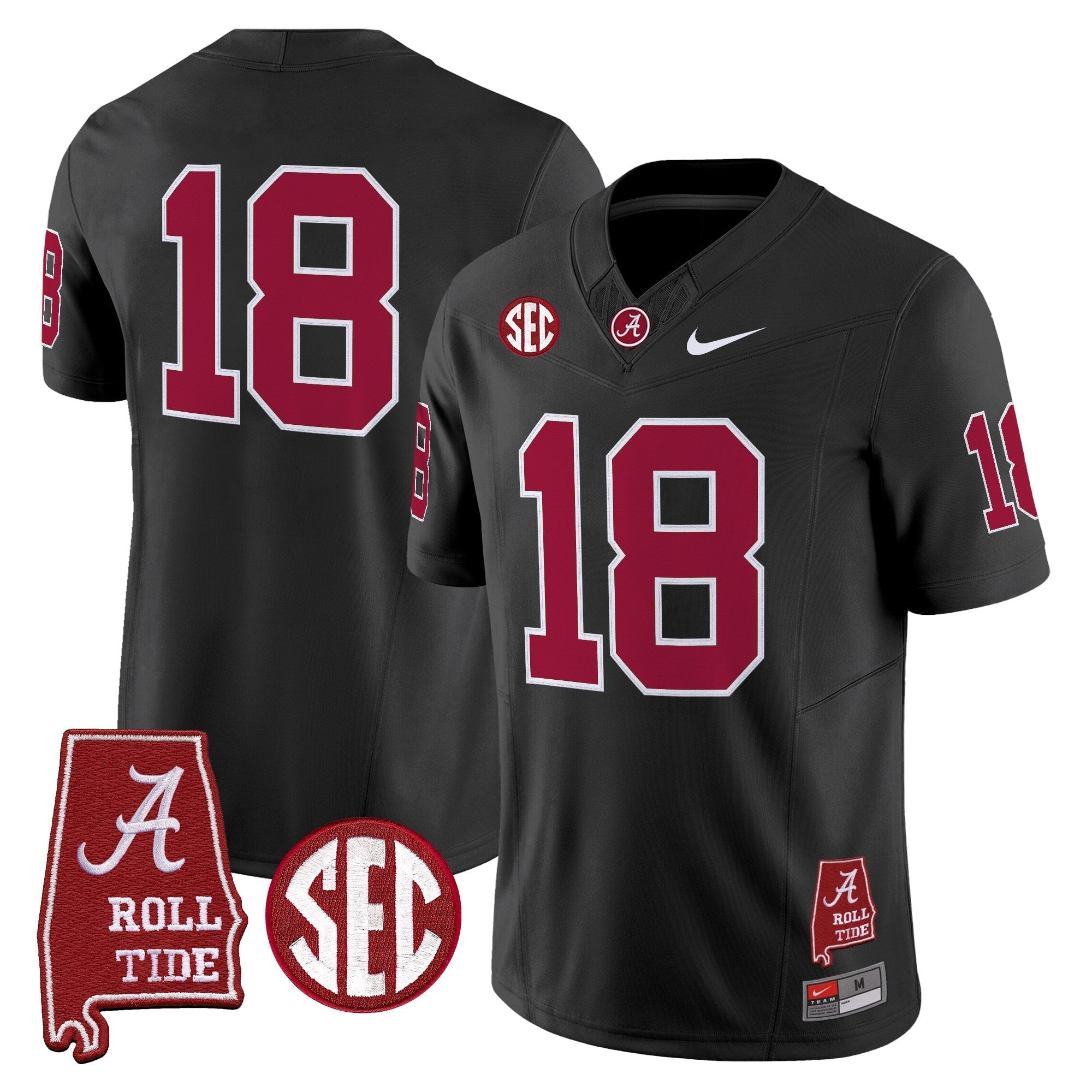 Alabama Crimson Tide Throwback Vapor Limited Jersey - Alabama Map - All Stitched