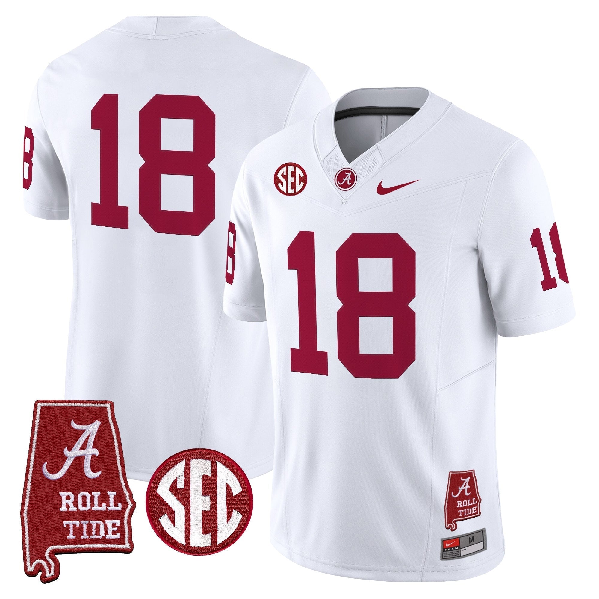 Alabama Crimson Tide Throwback Vapor Limited Jersey - Alabama Map - All Stitched