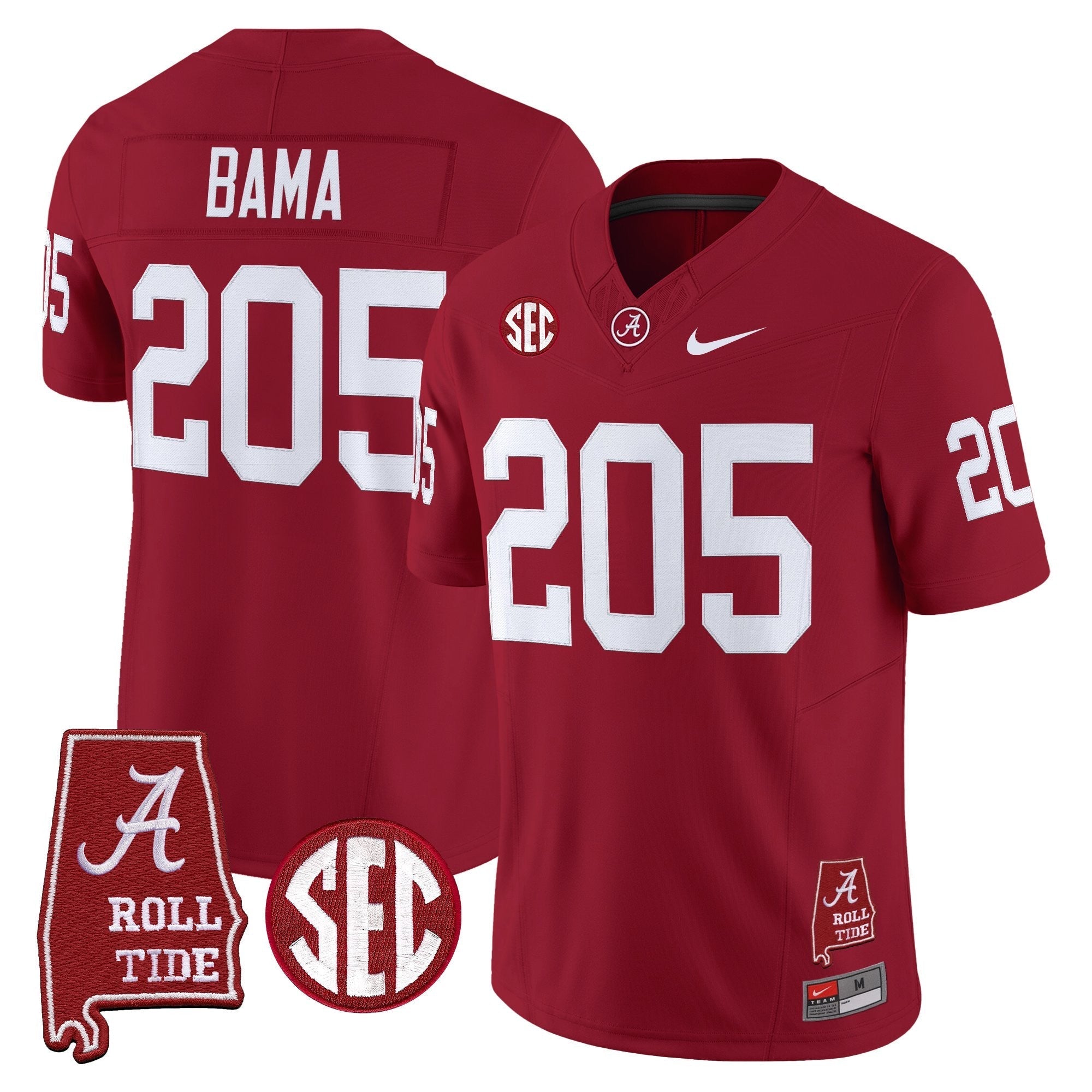 Alabama Crimson Tide Throwback Vapor Limited Jersey - Alabama Map - All Stitched