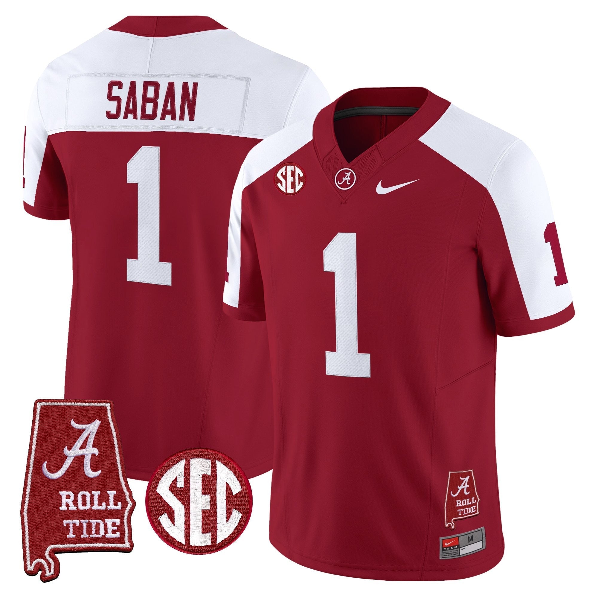 Alabama Crimson Tide Throwback Vapor Limited Jersey - Alabama Map - All Stitched