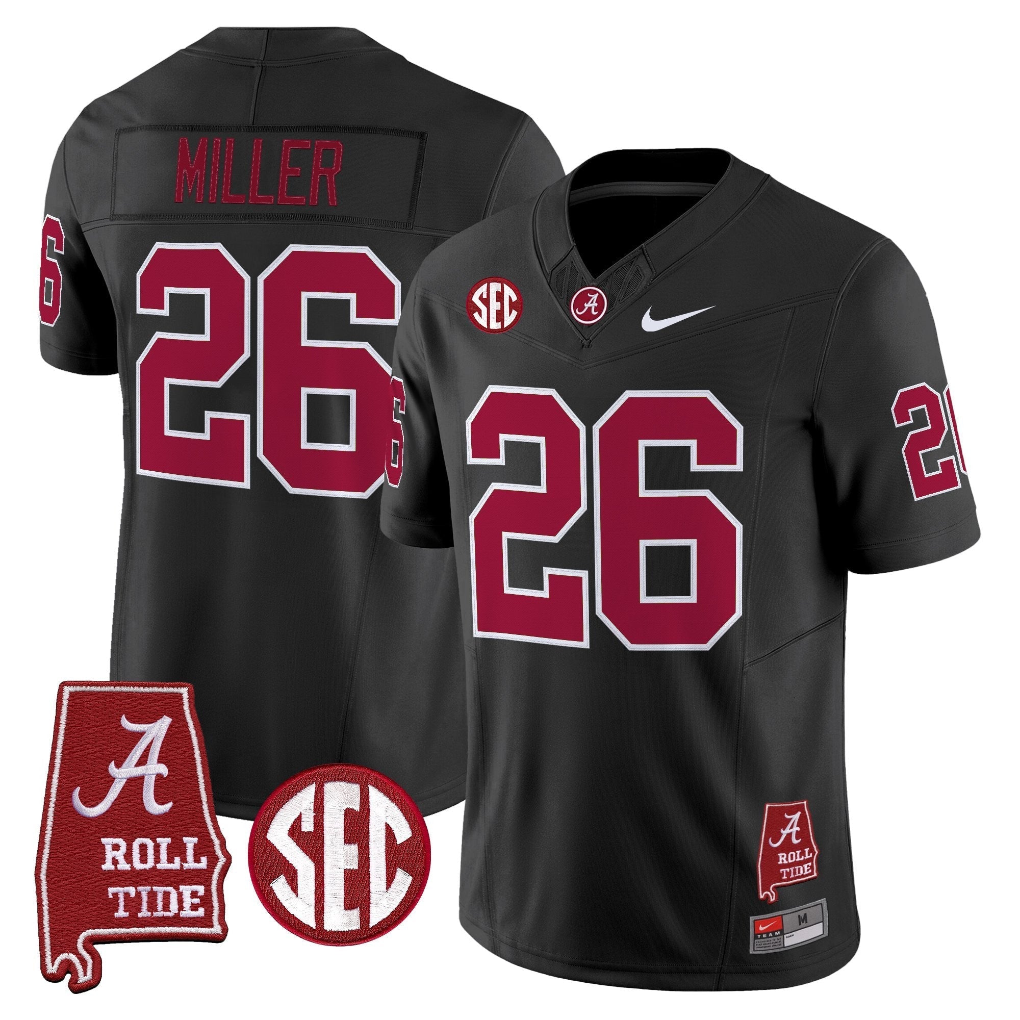 Alabama Crimson Tide Throwback Vapor Limited Jersey - Alabama Map - All Stitched