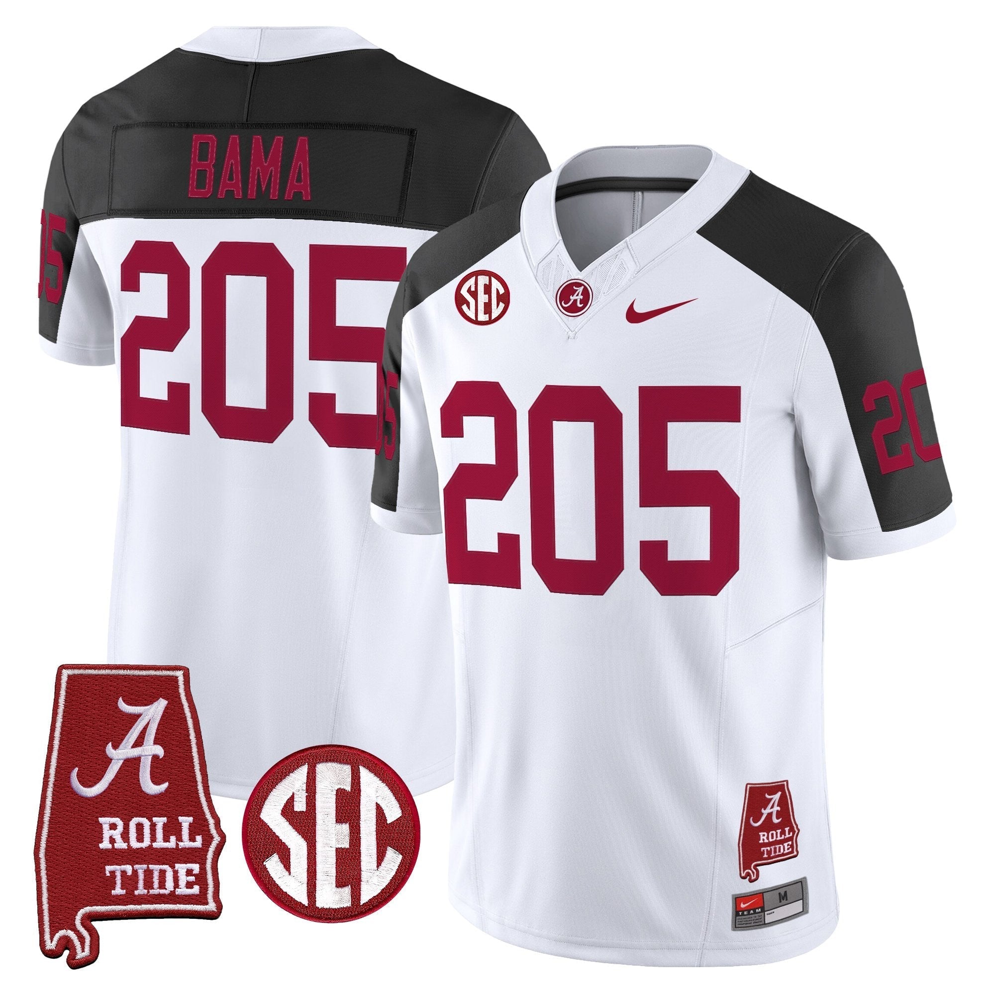Alabama Crimson Tide Throwback Vapor Limited Jersey - Alabama Map - All Stitched