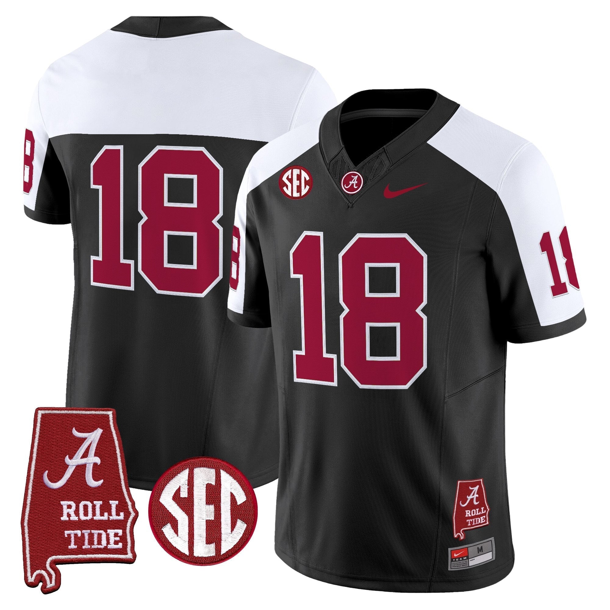 Alabama Crimson Tide Throwback Vapor Limited Jersey - Alabama Map - All Stitched