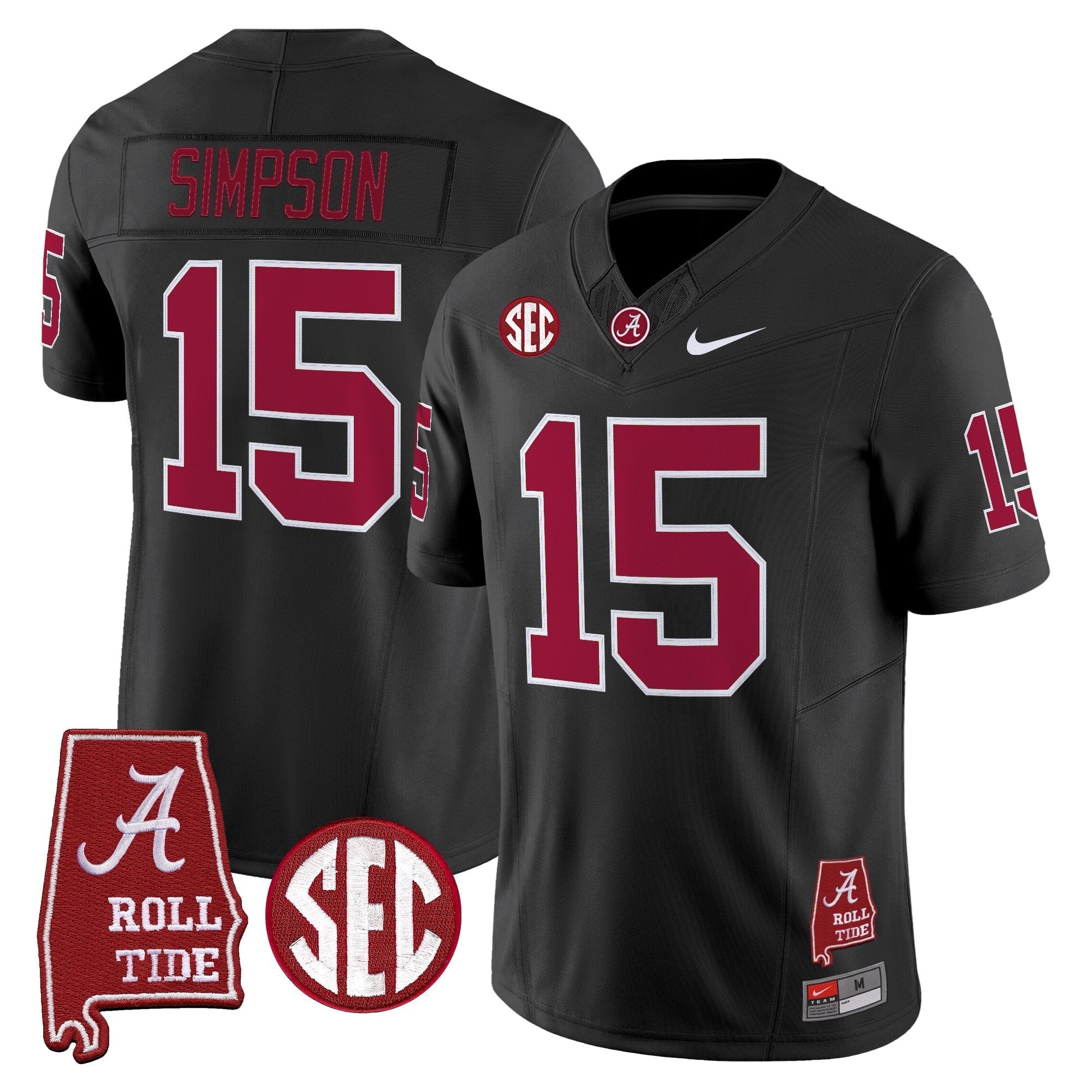 Alabama Crimson Tide Throwback Vapor Limited Jersey - Alabama Map - All Stitched