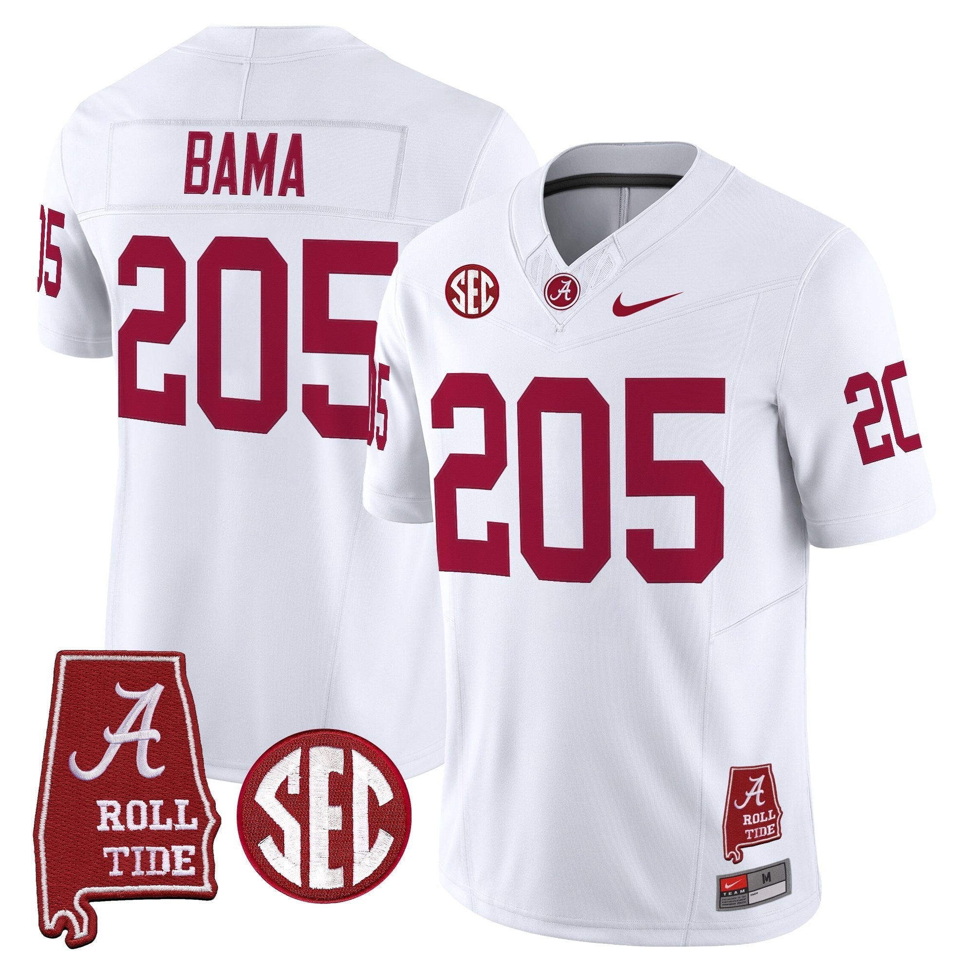 Alabama Crimson Tide Throwback Vapor Limited Jersey - Alabama Map - All Stitched