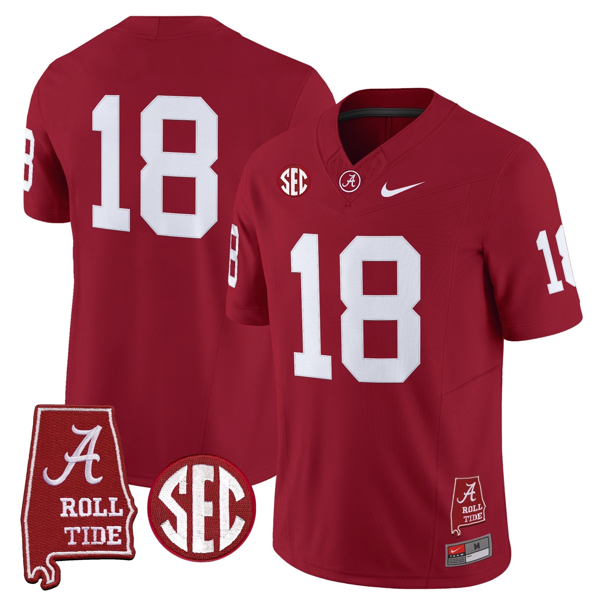 Alabama Crimson Tide Throwback Vapor Limited Jersey - Alabama Map - All Stitched