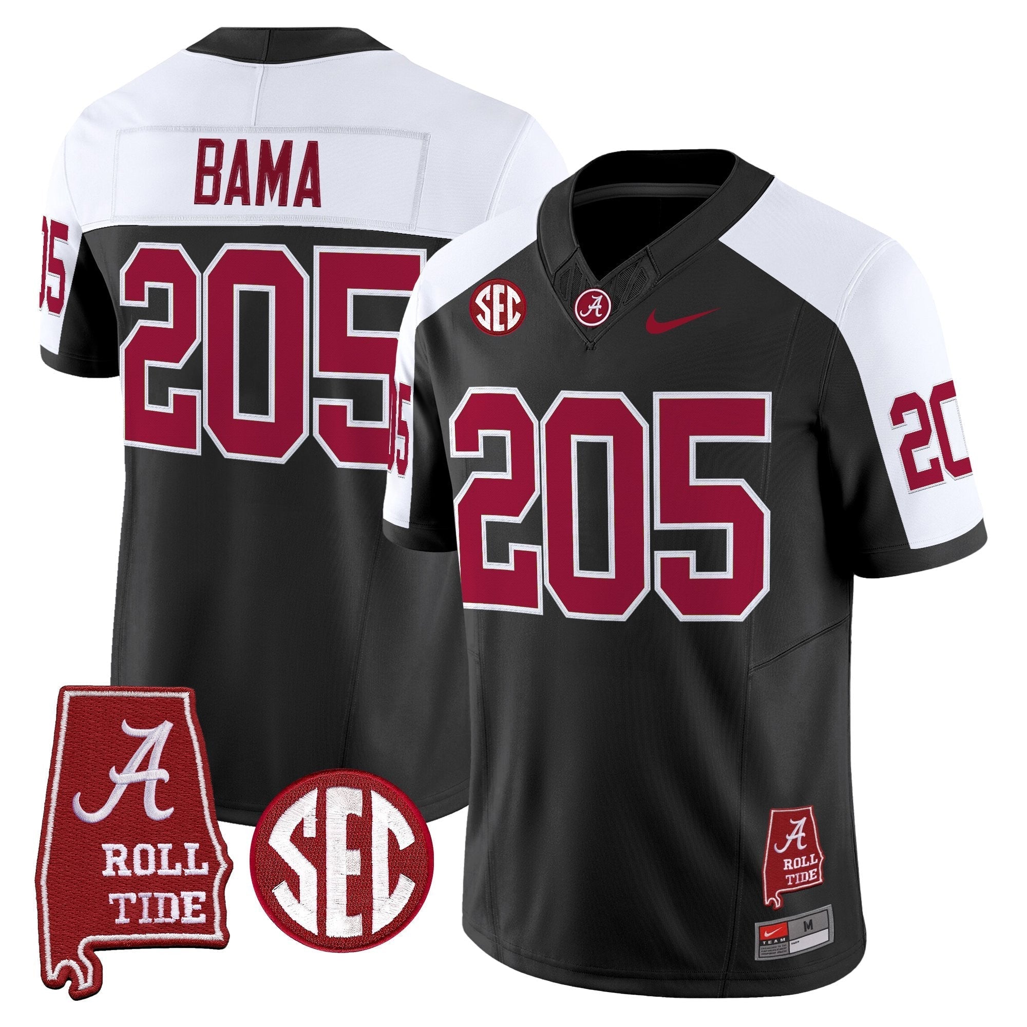 Alabama Crimson Tide Throwback Vapor Limited Jersey - Alabama Map - All Stitched