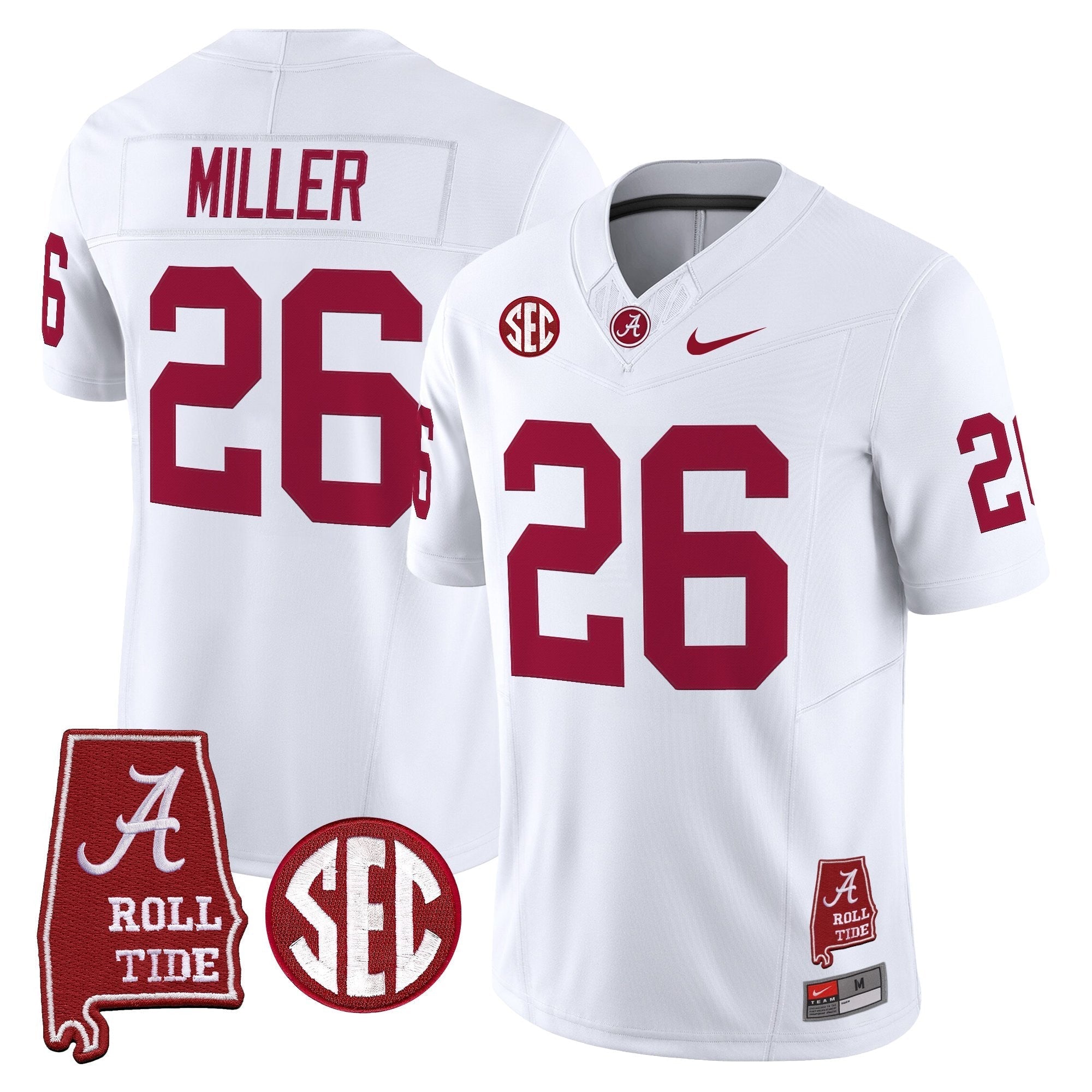 Alabama Crimson Tide Throwback Vapor Limited Jersey - Alabama Map - All Stitched