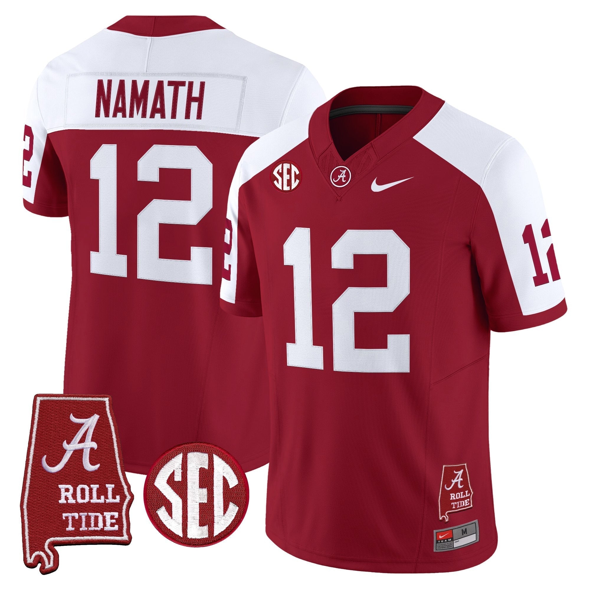 Alabama Crimson Tide Throwback Vapor Limited Jersey - Alabama Map - All Stitched