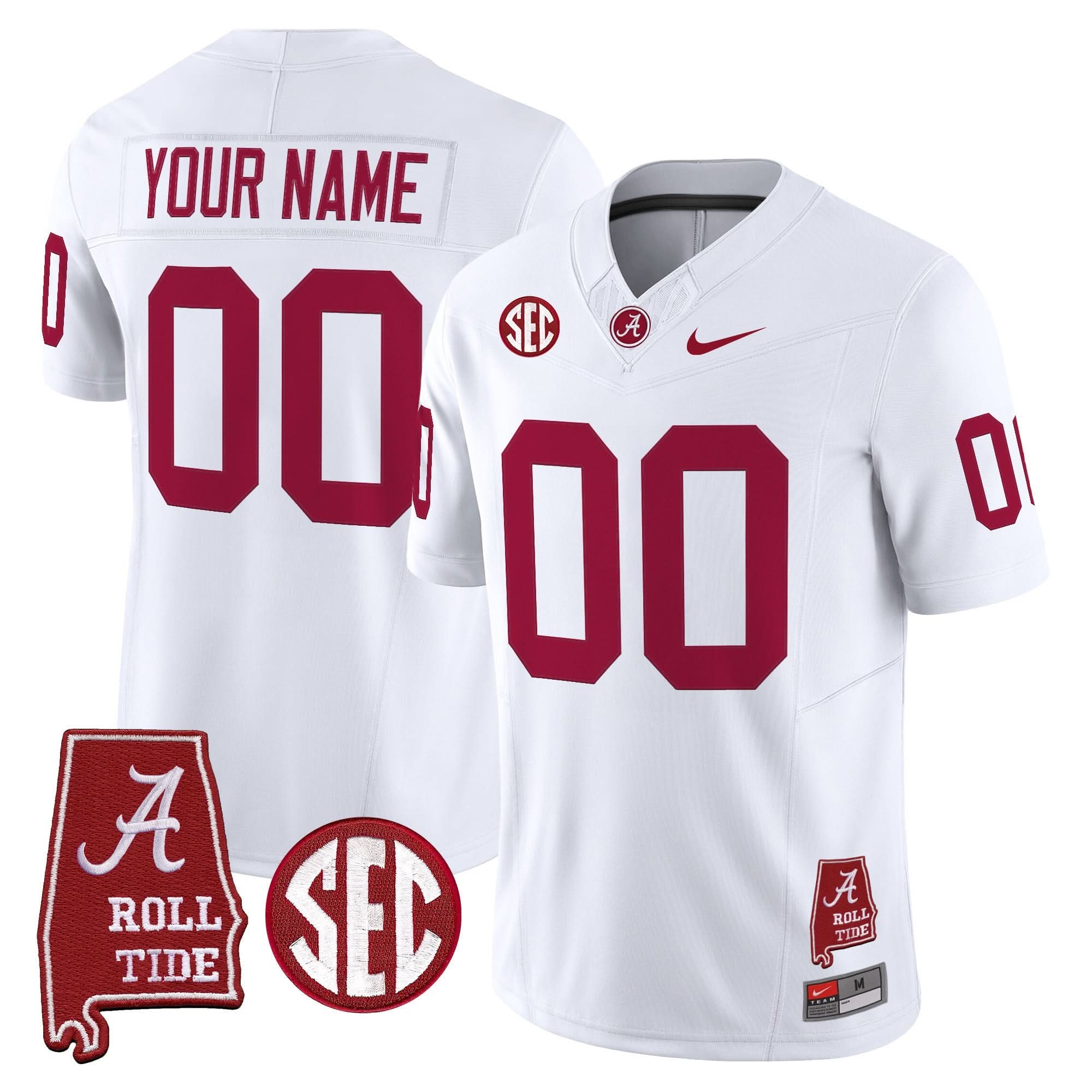 Custom Alabama Crimson Tide Jersey Throwback Vapor Limited - Alabama Map - All Stitched