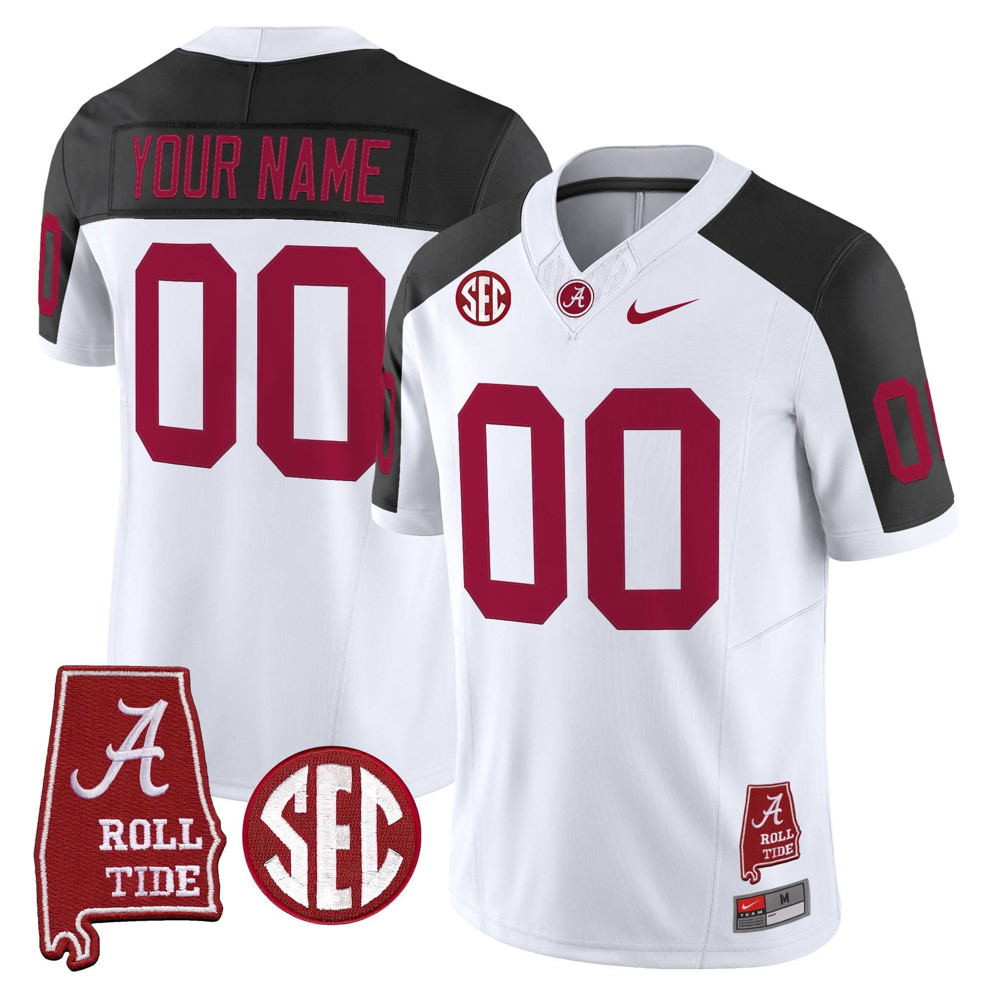 Custom Alabama Crimson Tide Jersey Throwback Vapor Limited - Alabama Map - All Stitched