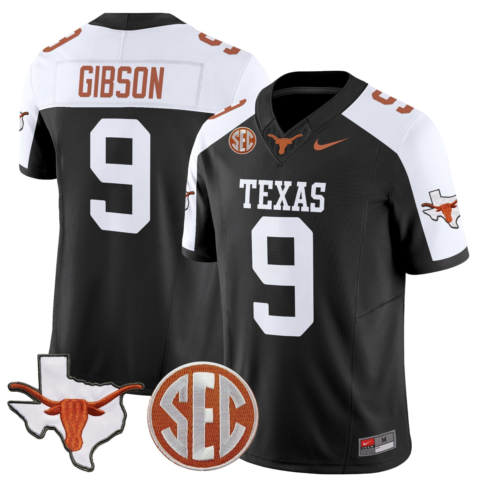 Texas Longhorns 2025 State Map & SEC Patch Vapor Limited Jersey - All Stitched